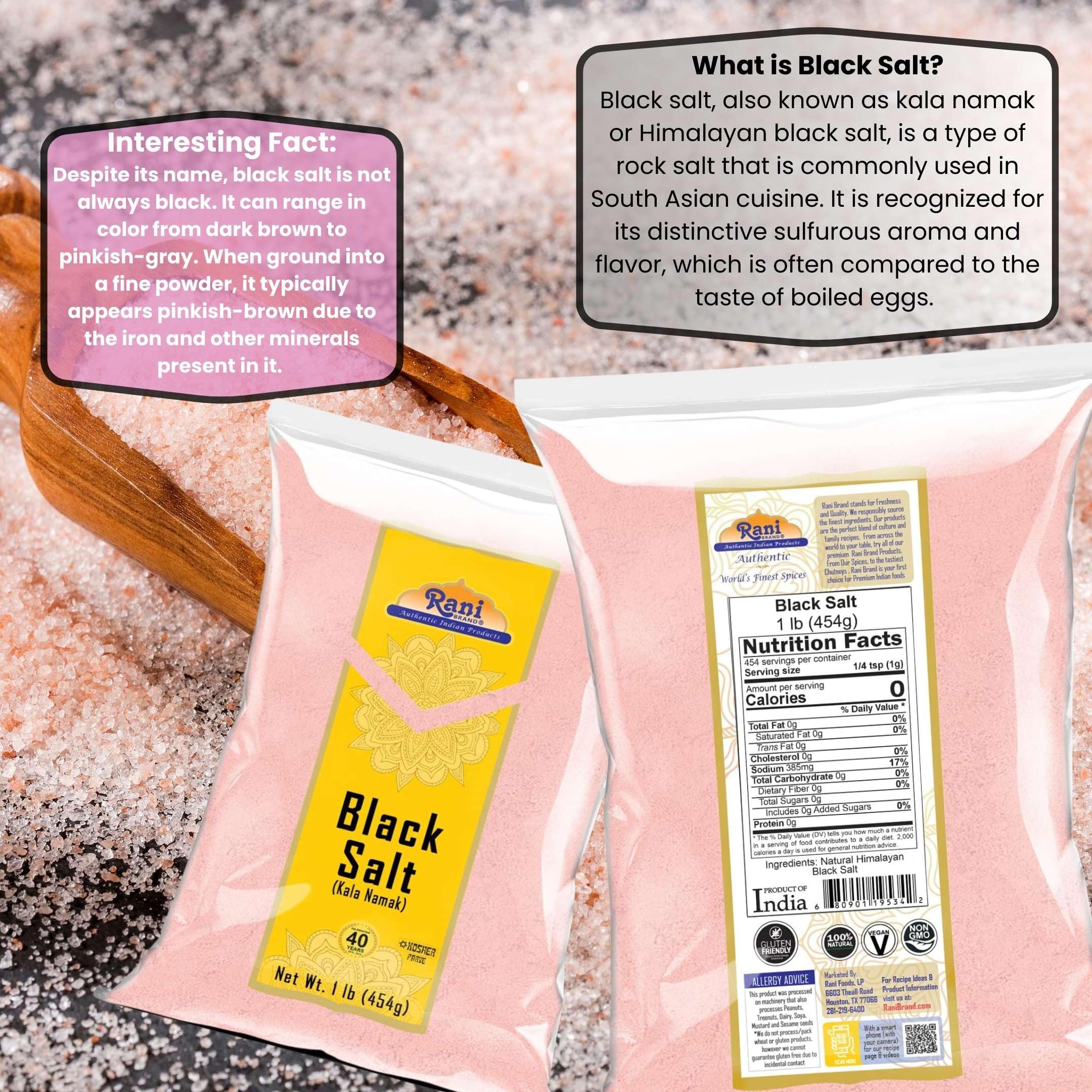 Rani Black Salt Powder (Kala Namak) Mineral 16oz (1lb) 454g ~ Unrefined, Pure and Natural | Vegan | Gluten Friendly | NON-GMO | Kosher | Indian Origin | Perfect for Tofu Scramble - Image 7