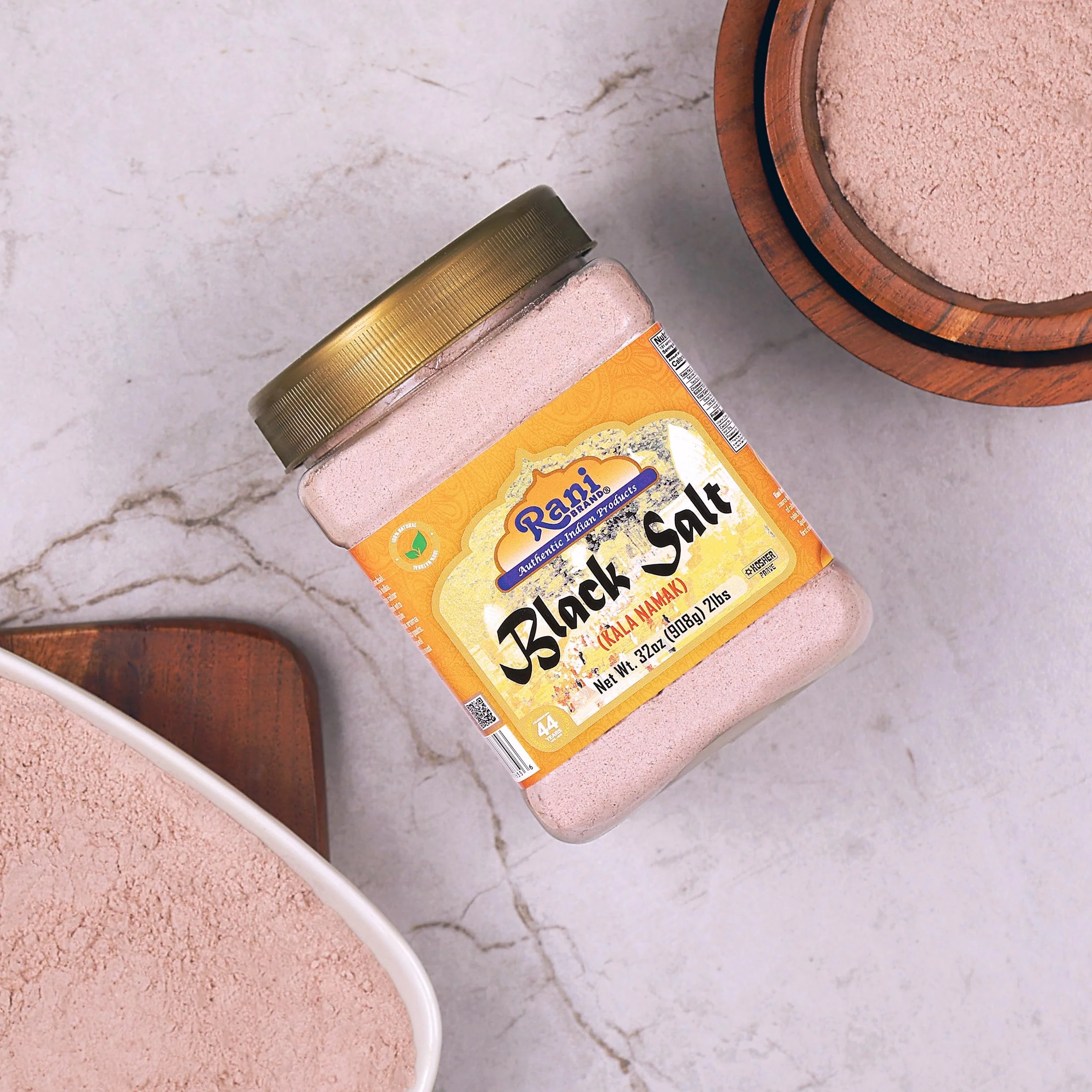 Rani Black Salt Powder (Kala Namak) Mineral 32oz (2lbs) 908g PET Jar, Pack of 6 ~ Unrefined, Pure & Natural | Vegan | Gluten Friendly | Non-GMO | Kosher | Indian Origin | Perfect for Tofu Scramble - Image 2