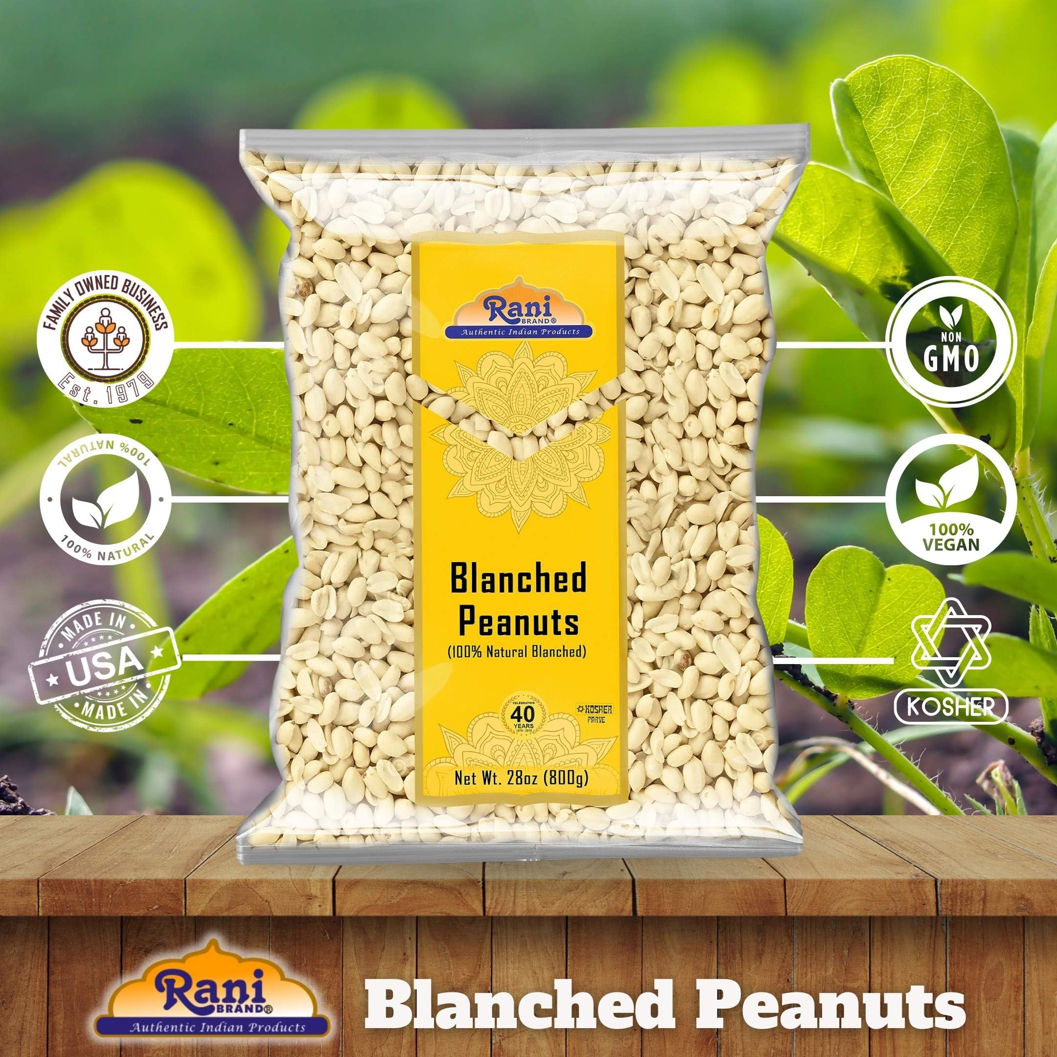 Rani Peanuts Skinless (Blanched, Uncooked) 28oz (800g) ~ All Natural | Vegan | Gluten Friendly | Kosher | Fresh Product of USA ~ Spanish Grade Groundnuts - Image 10