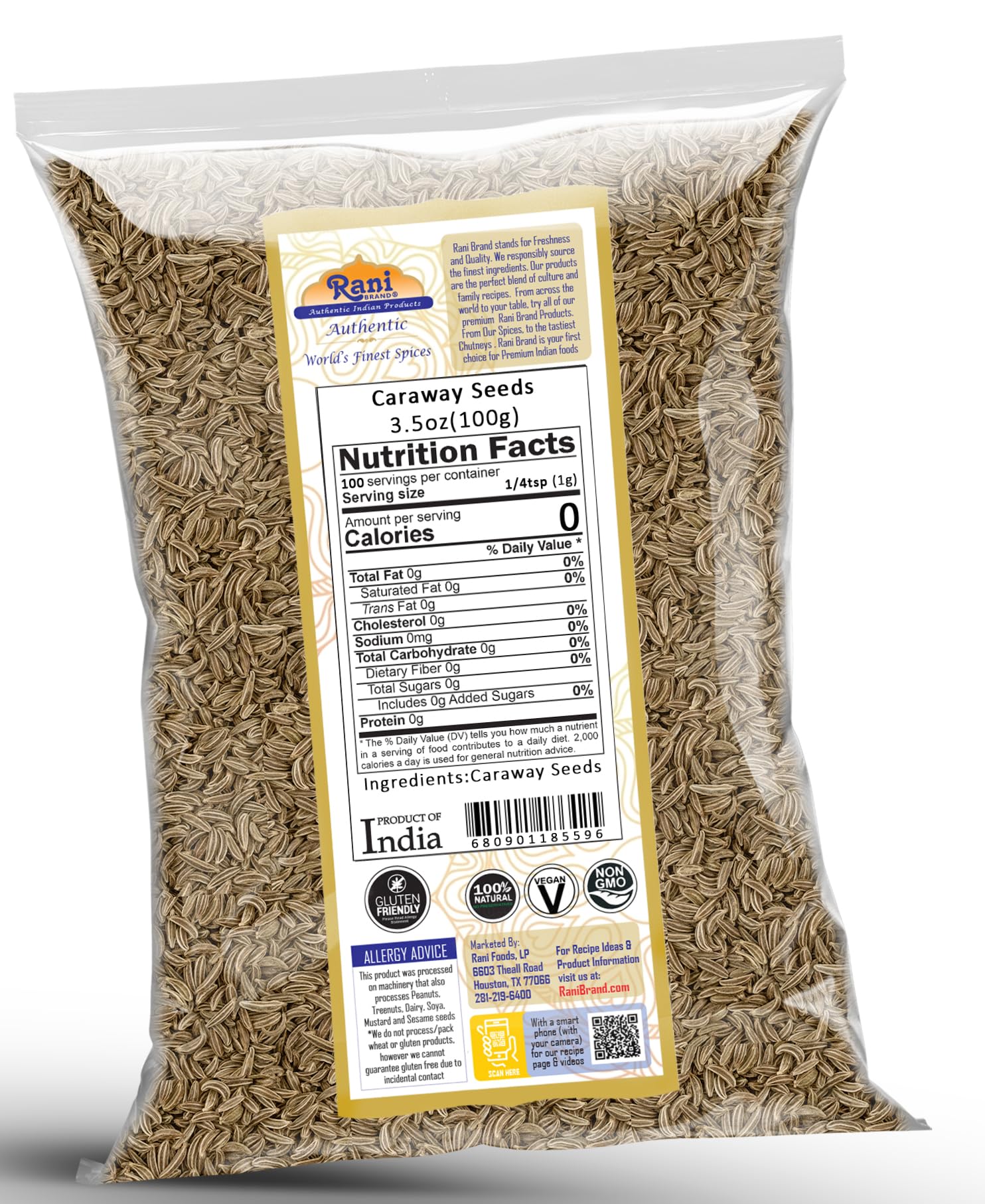 Rani Caraway Seeds Spice 3.5oz (100g) Natural ~ Gluten Friendly | NON-GMO | Kosher | Vegan | Indian Origin - Image 8