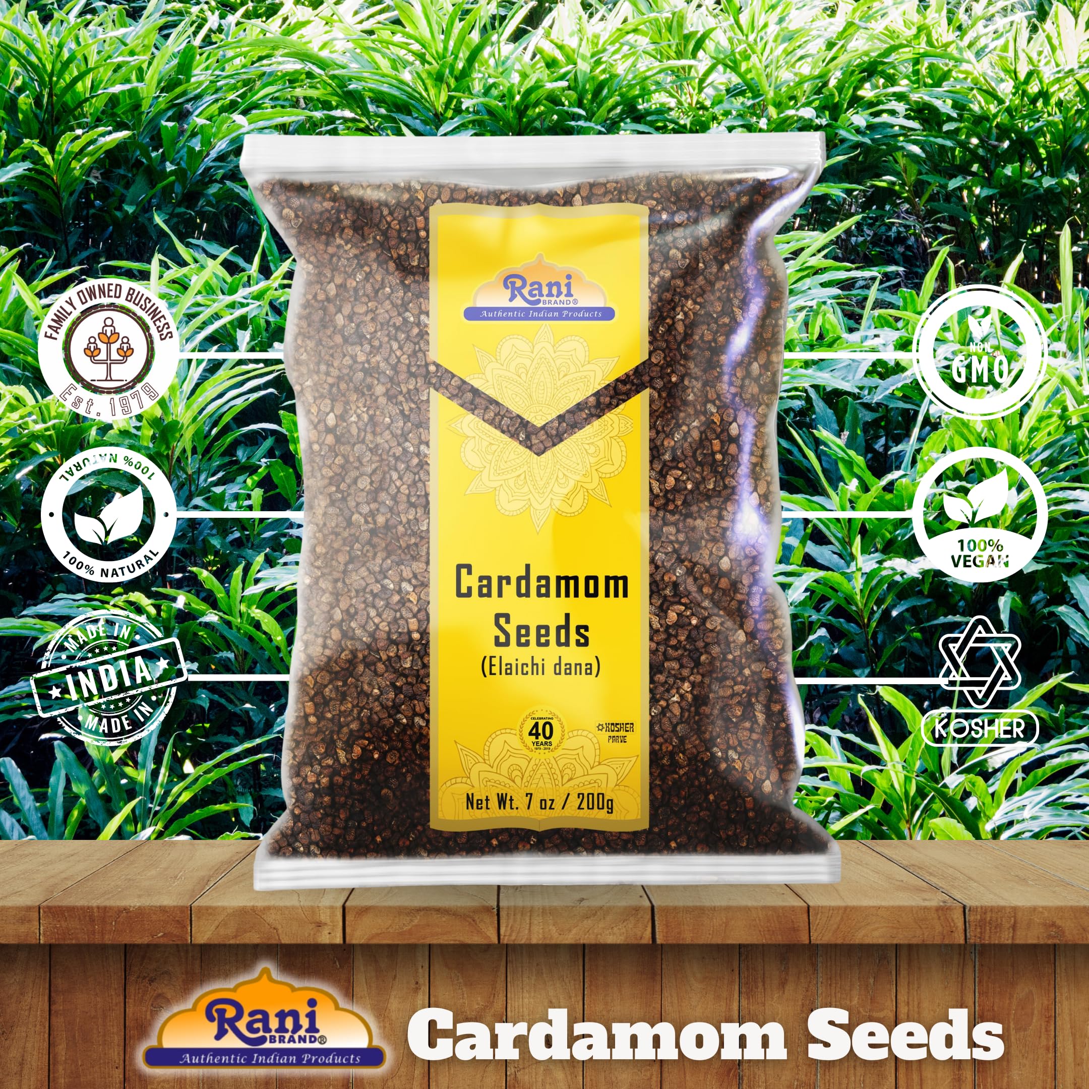 Rani Cardamom (Elachi) Decorticated Seeds Indian Spice 7oz (200g) ~ All Natural | Vegan | Gluten Friendly | NON-GMO | Kosher | Indian Origin | - Image 4