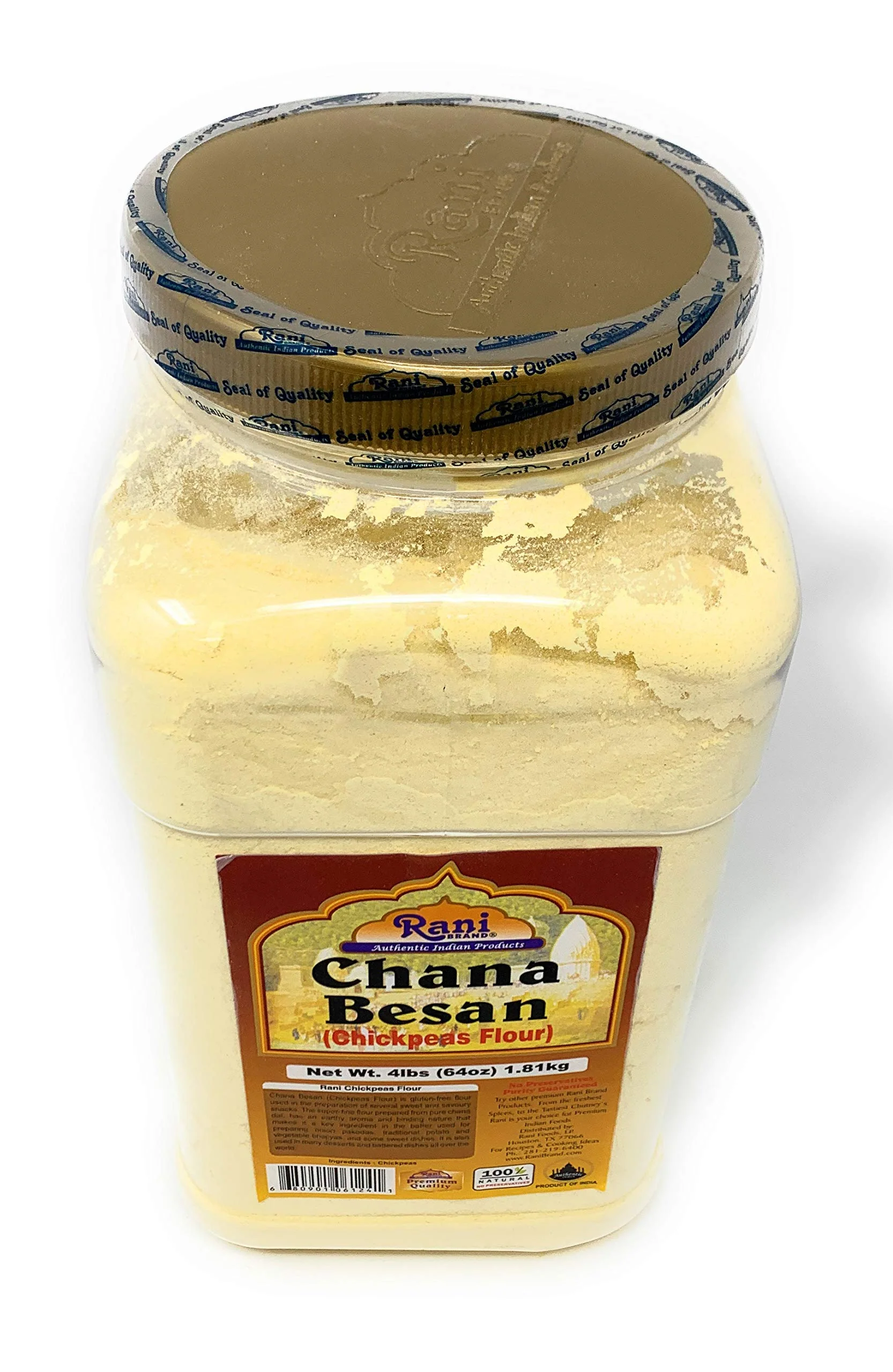 Rani Chana Besan (Chickpeas Flour, Gram) 64oz (4lbs) 1.81kg Bulk PET Jar ~ All Natural | Vegan | Gluten Friendly | NON-GMO | Indian Origin - Image 4