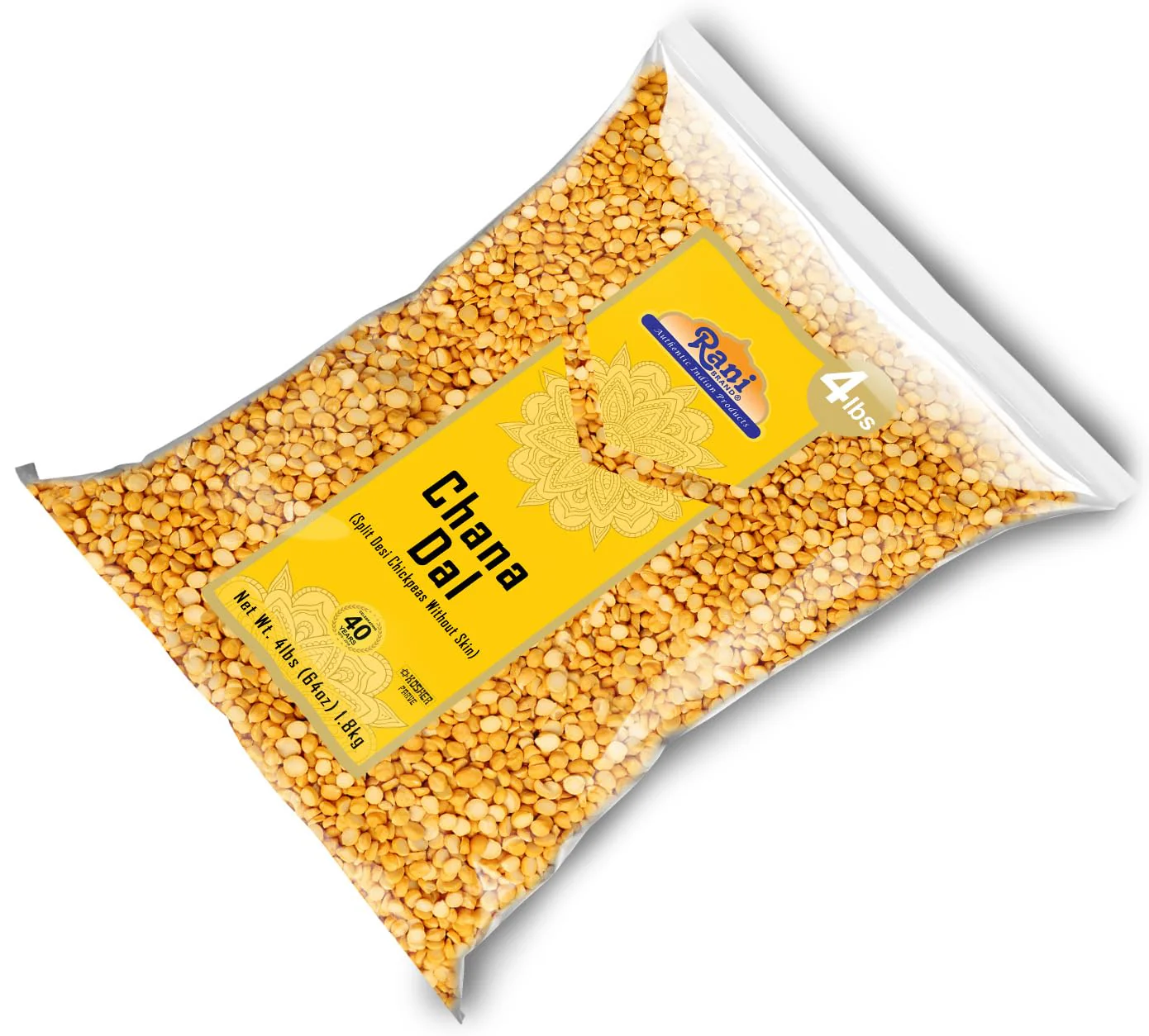 Rani Chana Dal (Split Desi Chickpeas without skin) 64oz (4lbs) 1.81kg ~ All Natural | Gluten Friendly | NON-GMO | Kosher | Vegan | Indian Origin - Image 8