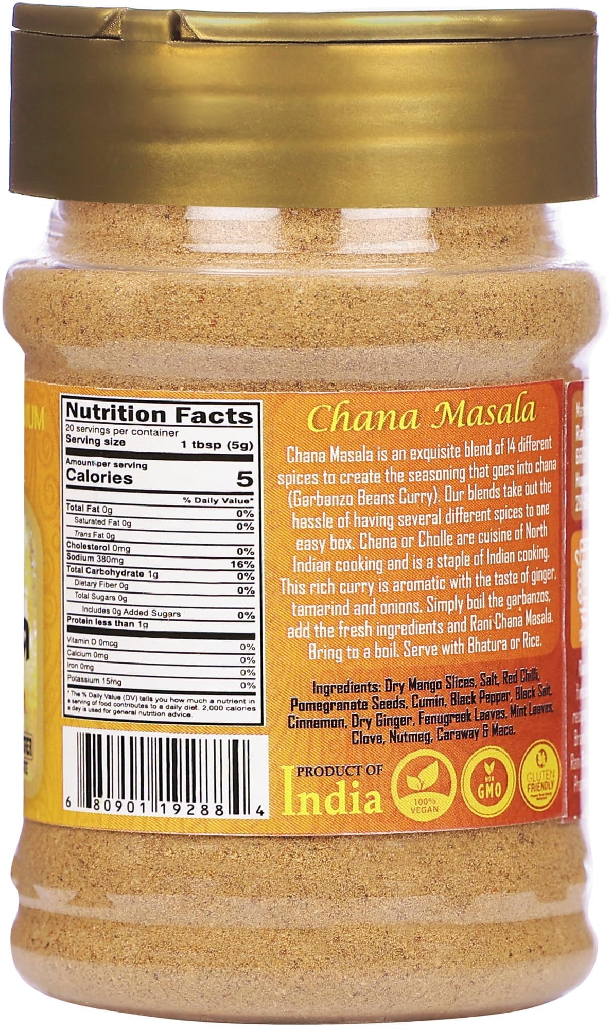 Rani Chana Masala (Garbanzo Curry 15-Spice Blend) 3.5oz (100g) PET Jar, Pack of 12 ~ All Natural | Vegan | No Colors | Gluten Friendly | NON-GMO | Kosher | Indian Origin - Image 7