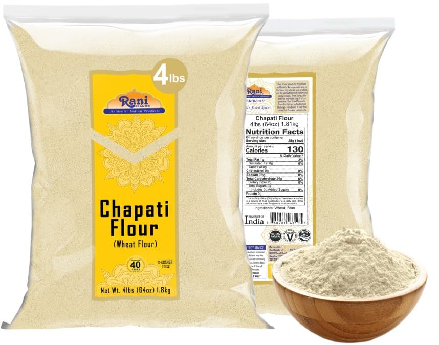 Rani Chapati Flour (100% Pure Whole Wheat Chakki Atta), For Making Roti & Indian Breads 64oz (4lbs) 1.81kg Bulk ~ All Natural | Vegan | No Salt or Colors | NON-GMO | Kosher | Indian Origin - Image 6