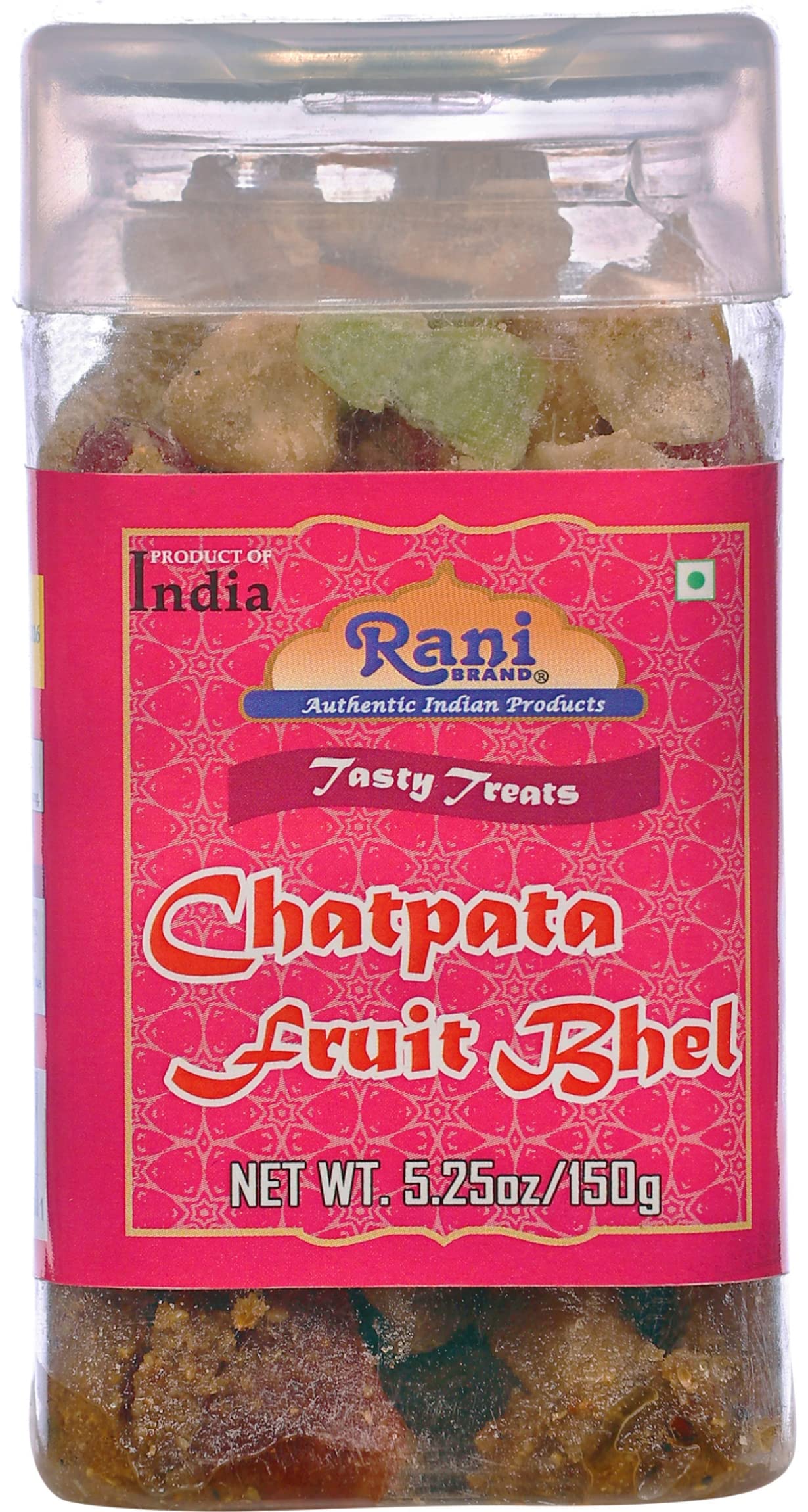 Rani Chatpata Fruit Bhel 5.25oz (150g) Vacuum Sealed, Easy Open Top, Resealable Container ~ Indian Tasty Treats | Vegan | Gluten Friendly | NON-GMO | Indian Origin
