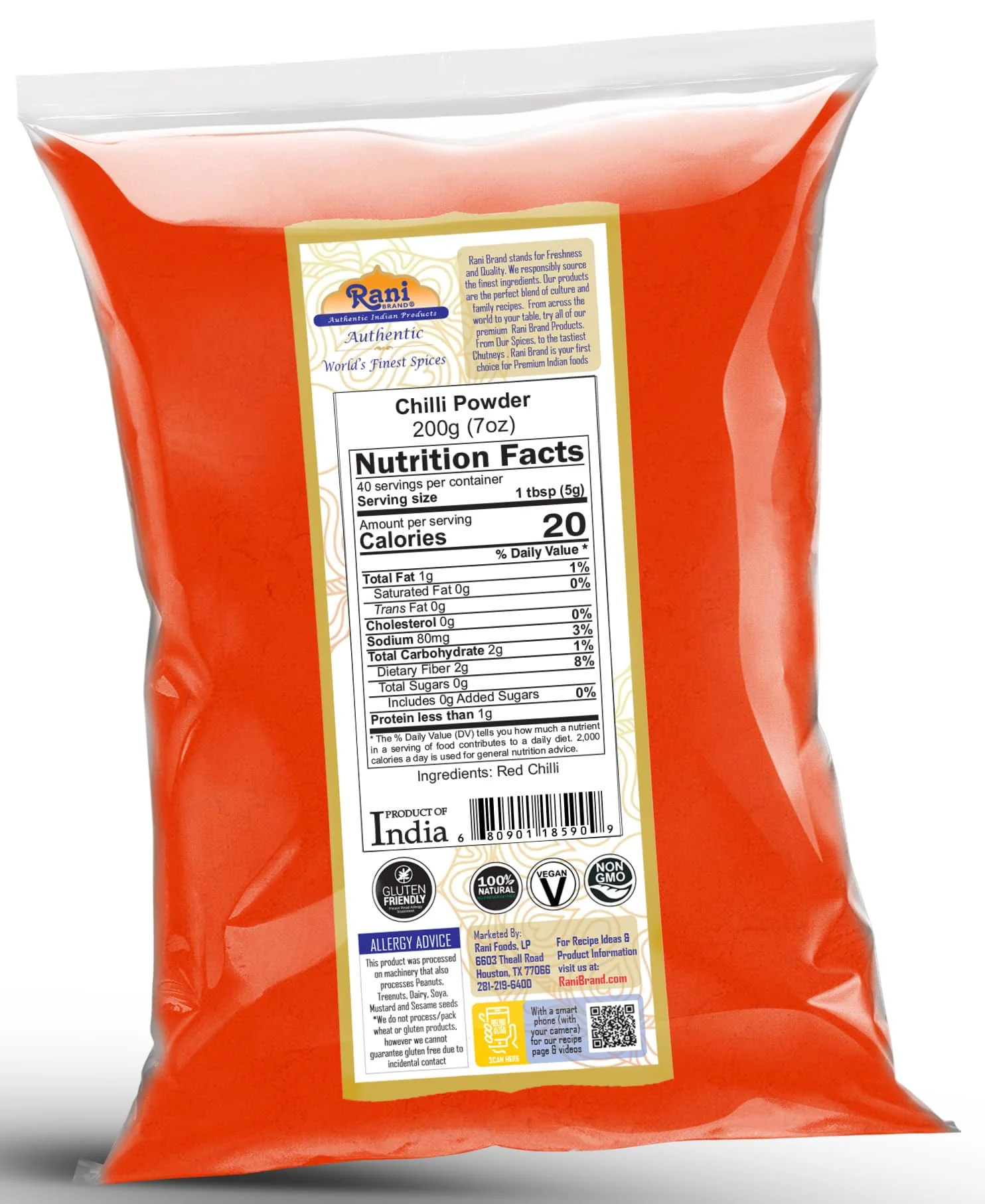 Rani Chilli Powder (Mirchi) Ground Indian Spice 7oz (200g) ~ All Natural, Salt-Free | Vegan | No Colors | Gluten Friendly | NON-GMO | Kosher | Indian Origin - Image 8