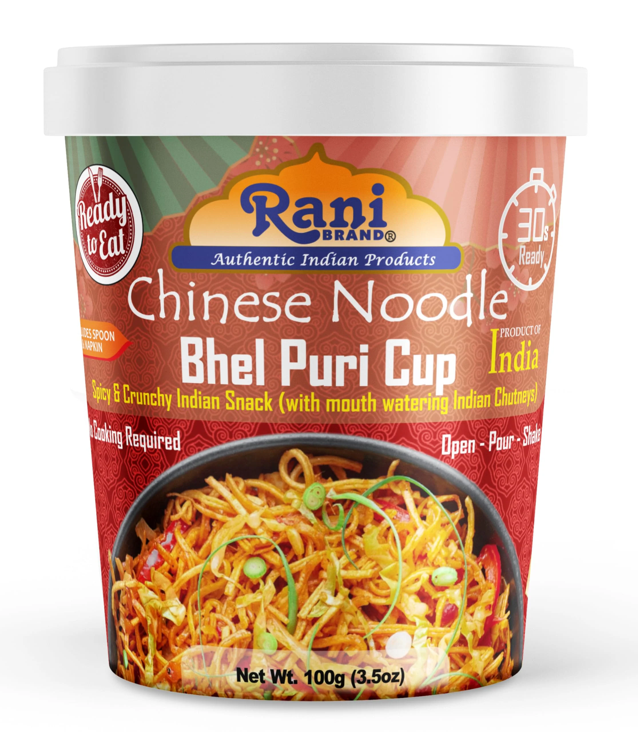 Rani Chinese Noodle Bhel Puri Cup (Spicy & Crunchy Indian Snack w/mouth watering Indian Chutneys) 3.5oz (100g), Pack of 6+1 FREE ~ Ready to Eat | Vegan | NON-GMO | Indian Origin - Image 11