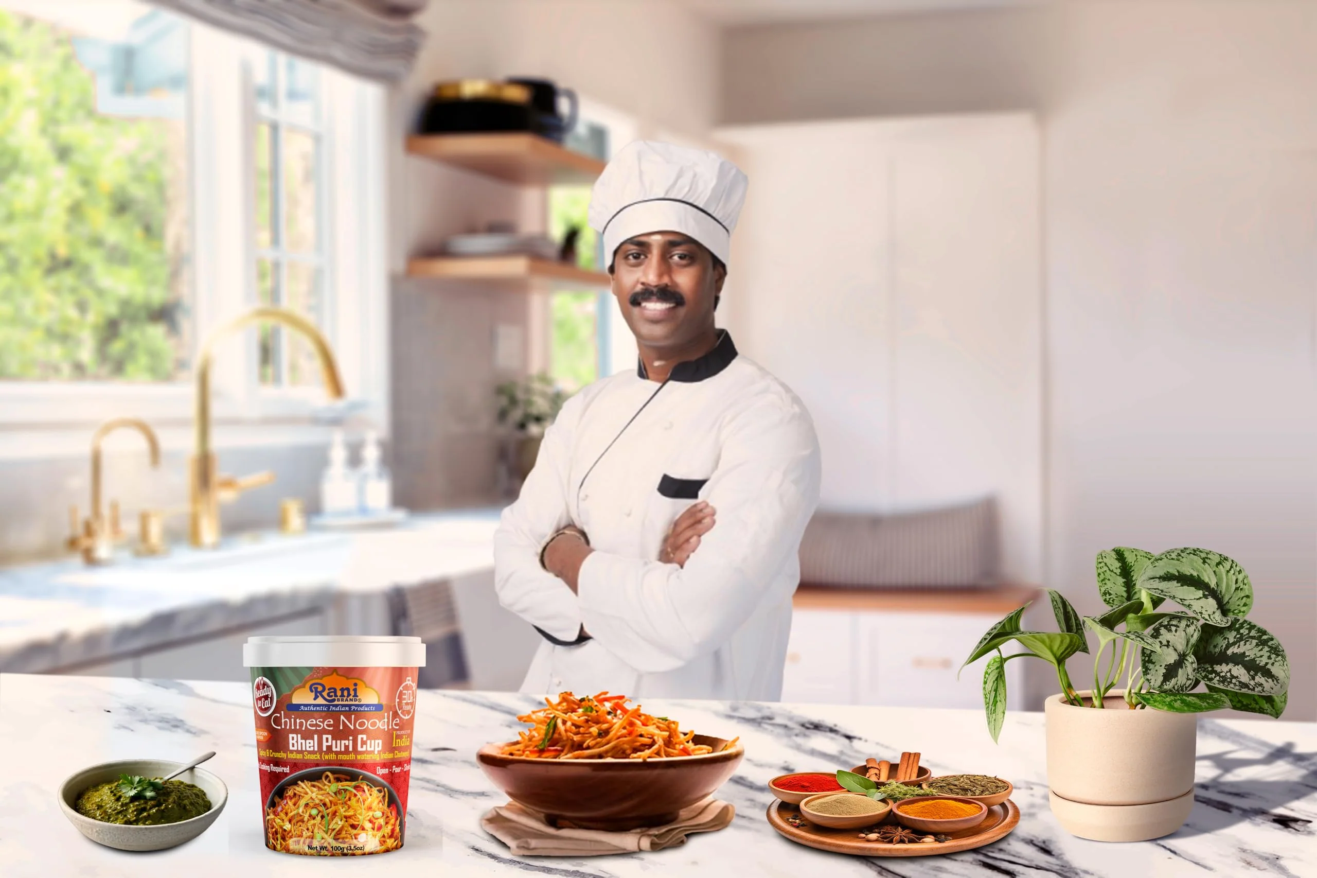 Rani Chinese Noodle Bhel Puri Cup (Spicy & Crunchy Indian Snack w/mouth watering Indian Chutneys) 3.5oz (100g), Pack of 6+1 FREE ~ Ready to Eat | Vegan | NON-GMO | Indian Origin - Image 5