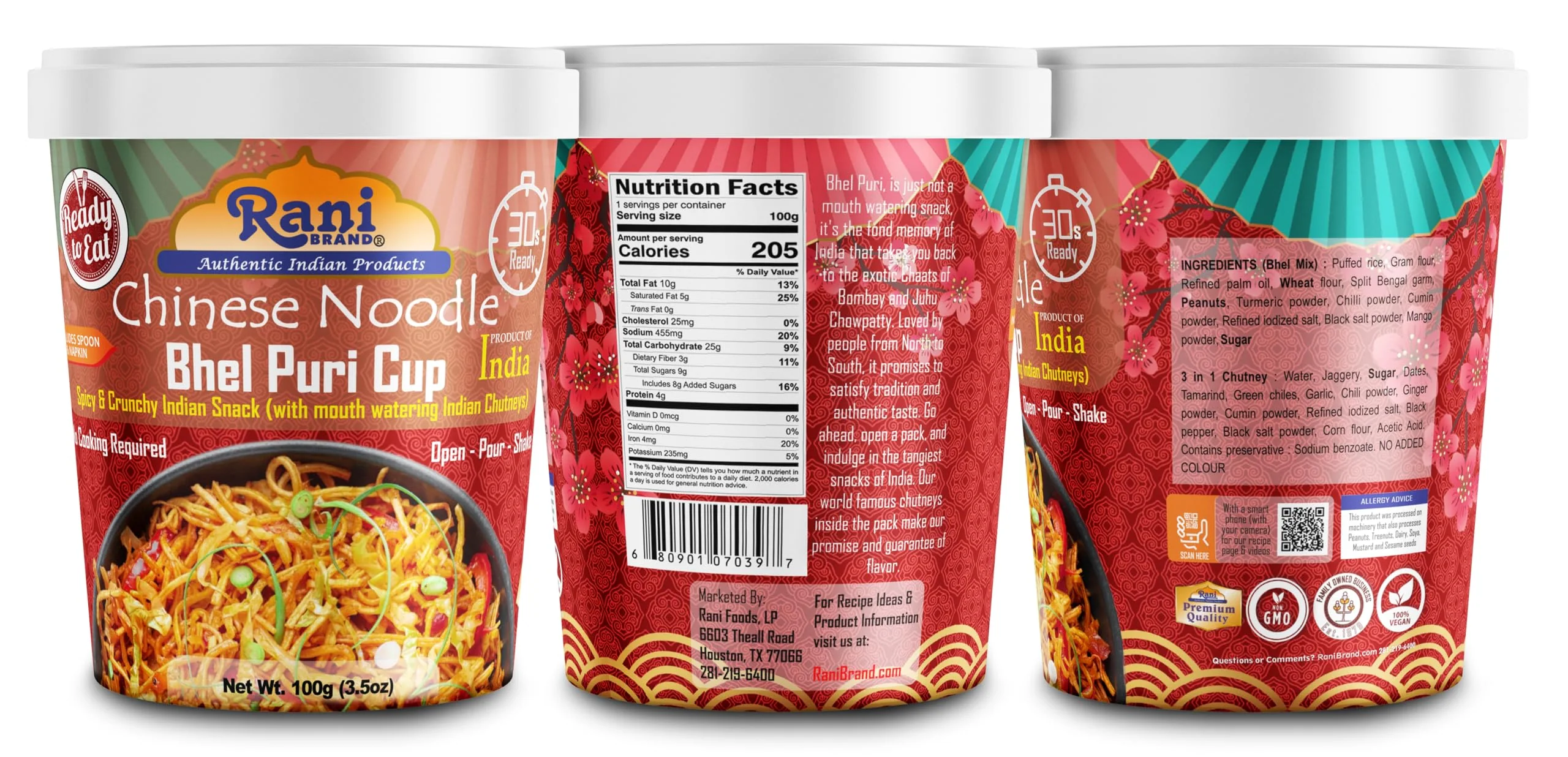 Rani Chinese Noodle Bhel Puri Cup (Spicy & Crunchy Indian Snack w/mouth watering Indian Chutneys) 3.5oz (100g), Pack of 6+1 FREE ~ Ready to Eat | Vegan | NON-GMO | Indian Origin - Image 7