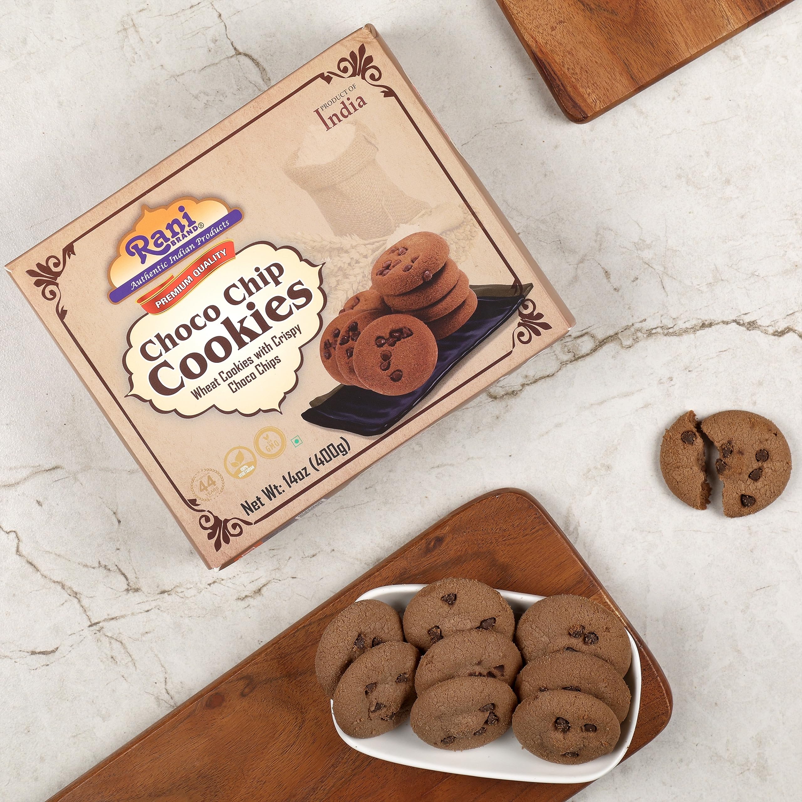 Rani Choco Chip Cookies (Wheat Cookies with Crispy Choco Chips) 14oz (400g) Premium Quality Indian Cookies ~ All Natural | Vegan | Non-GMO | Indian Origin - Image 2