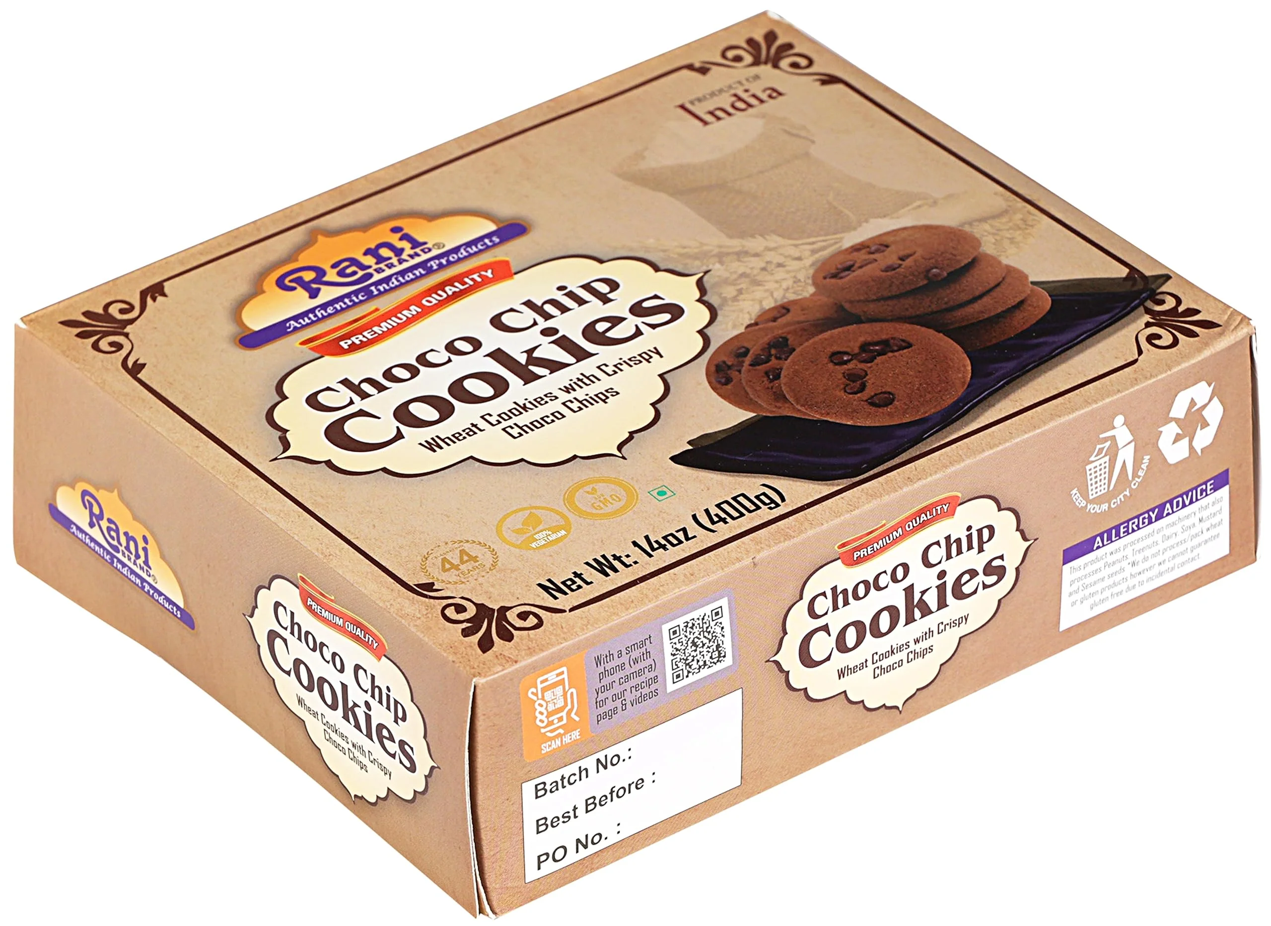 Rani Choco Chip Cookies (Wheat Cookies with Crispy Choco Chips) 14oz (400g) Premium Quality Indian Cookies ~ All Natural | Vegan | Non-GMO | Indian Origin - Image 6