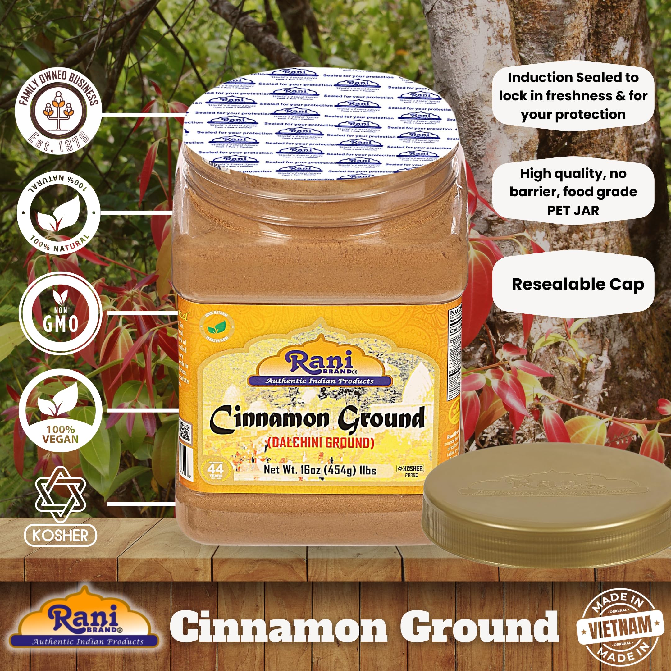 Rani Cinnamon Powder (Ground) Spice 16oz (454g) ~ All Natural, Salt-Free | Vegan | No Colors | Gluten Free Ingredients | NON-GMO | Kosher - Image 4