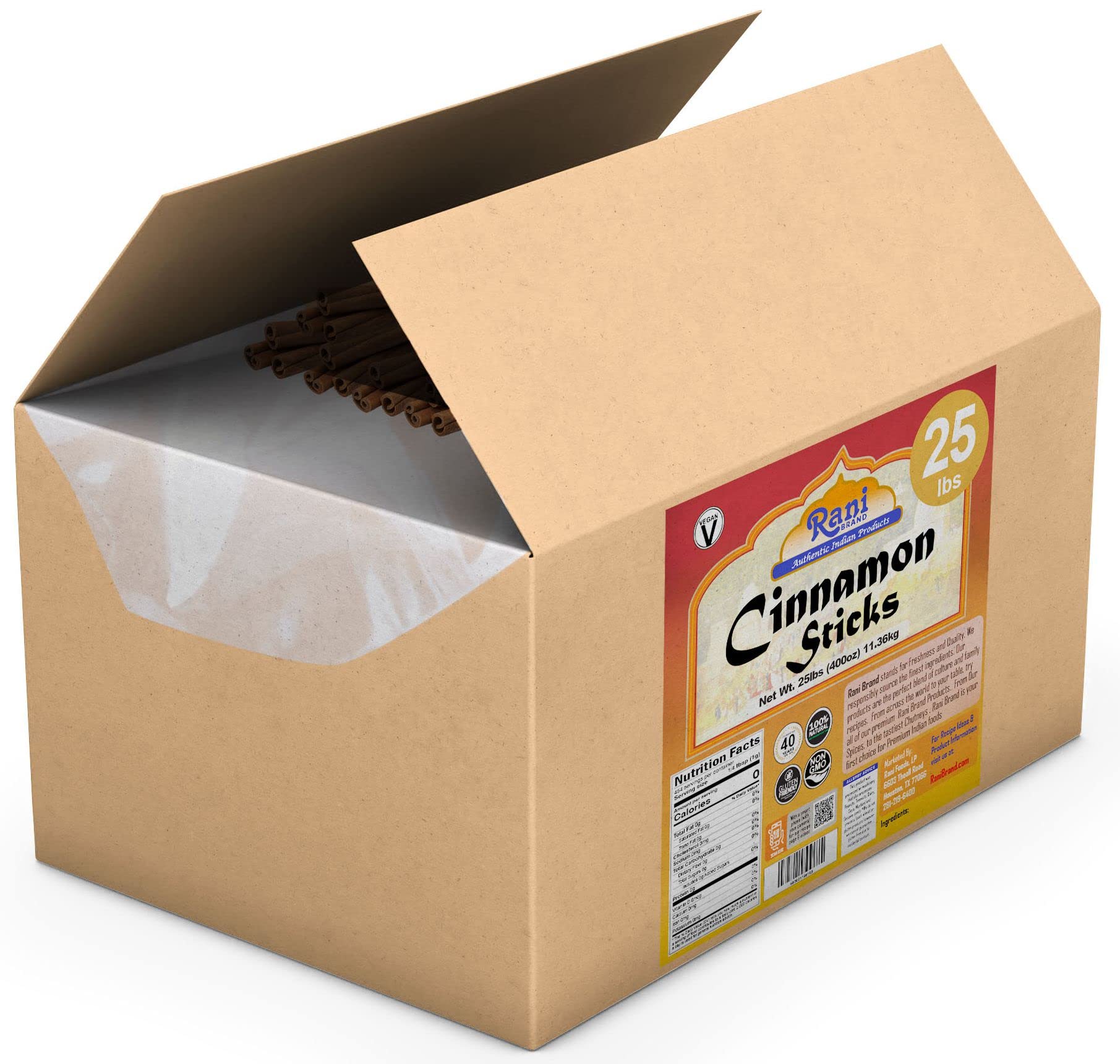 Rani Cinnamon Sticks 400oz (25lbs) 11.63kg Bulk Box - 2300-2500 Sticks - Strong Aroma, Perfect for Baking, Cooking & Beverages | 3+ Inches Length - Cassia Saigon Cinnamon from Vietnam | Kosher - Image 4