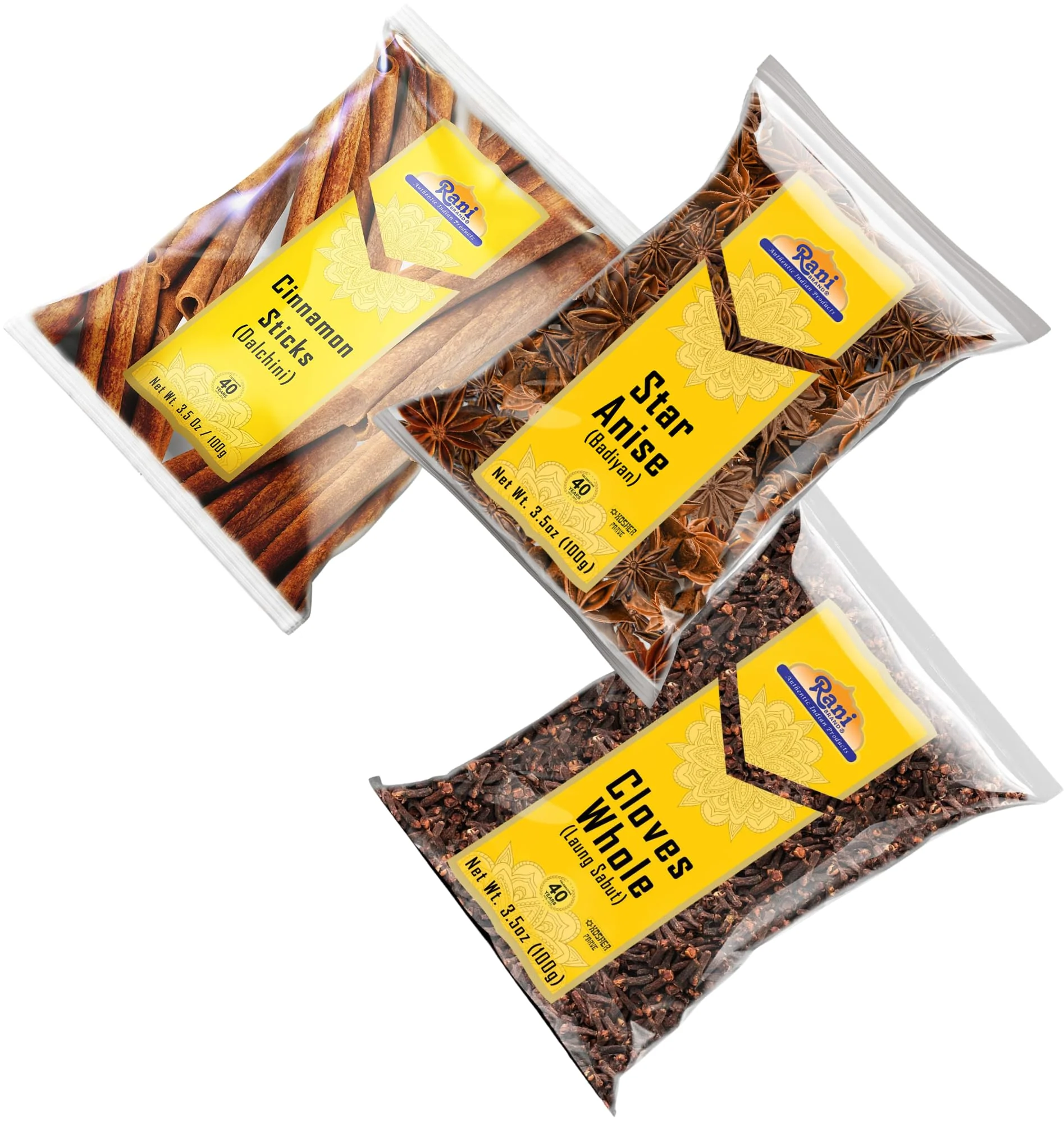 Rani Cinnamon Sticks, Star Anise & Whole Cloves 3.5oz (100g) Pack of 3 ~ Perfect for Baking, Cooking & Beverages ~ All Natural | Gluten Friendly | NON-GMO | Kosher | Vegan | Indian Origin - Image 5