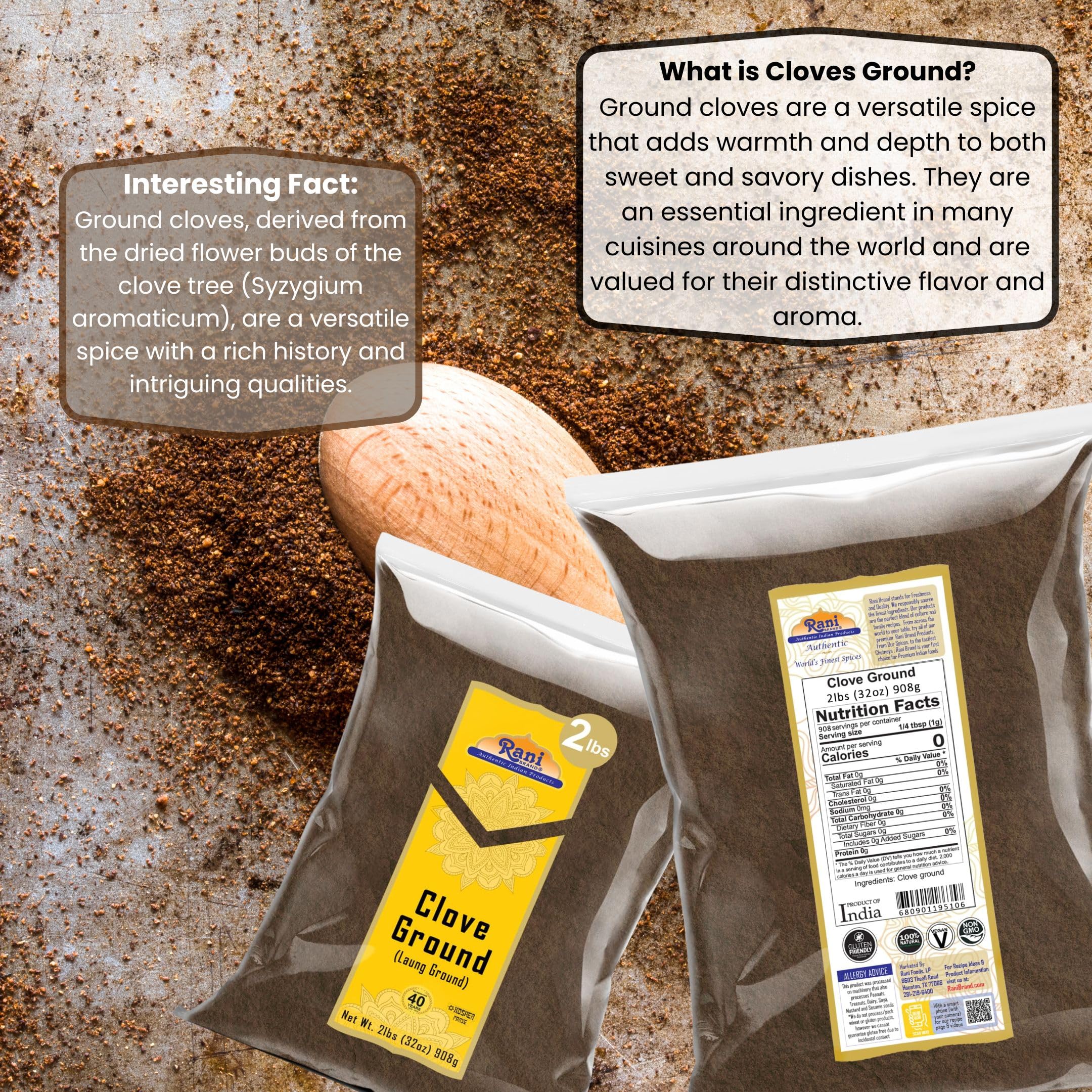 Rani Cloves Powder (Laung) Indian Spice 32oz (2lbs) 908g ~ All Natural, Gluten Friendly | Non-GMO | Kosher | Vegan | Indian Origin - Image 3