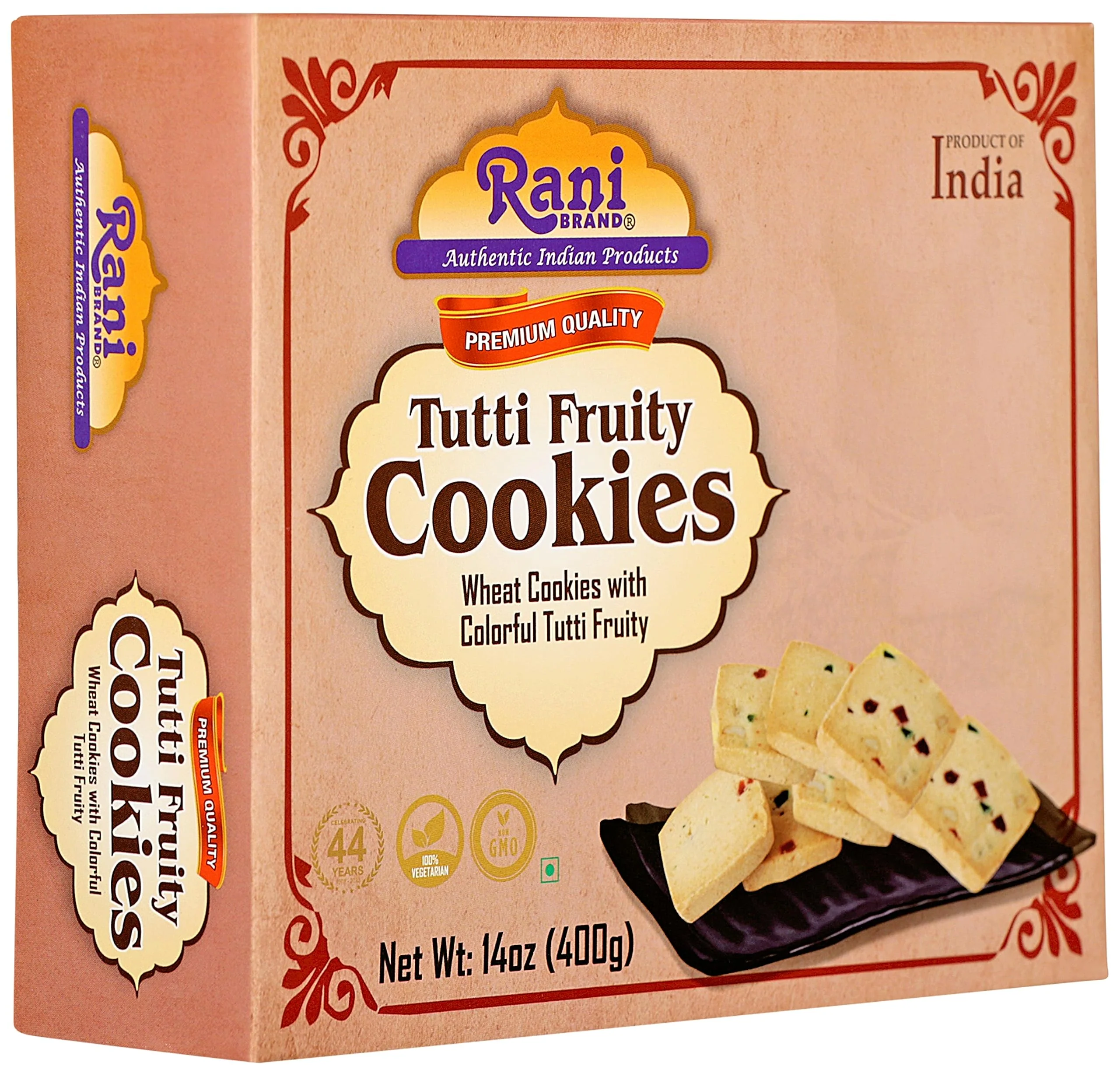Rani Cookies Variety Pack of 4 (Dry Fruits, Kaju Pista, Methi, Tutti Fruity) 14oz (400g) each, Premium Quality Indian Cookies ~ Vegan | Non-GMO | Indian Origin - Image 8