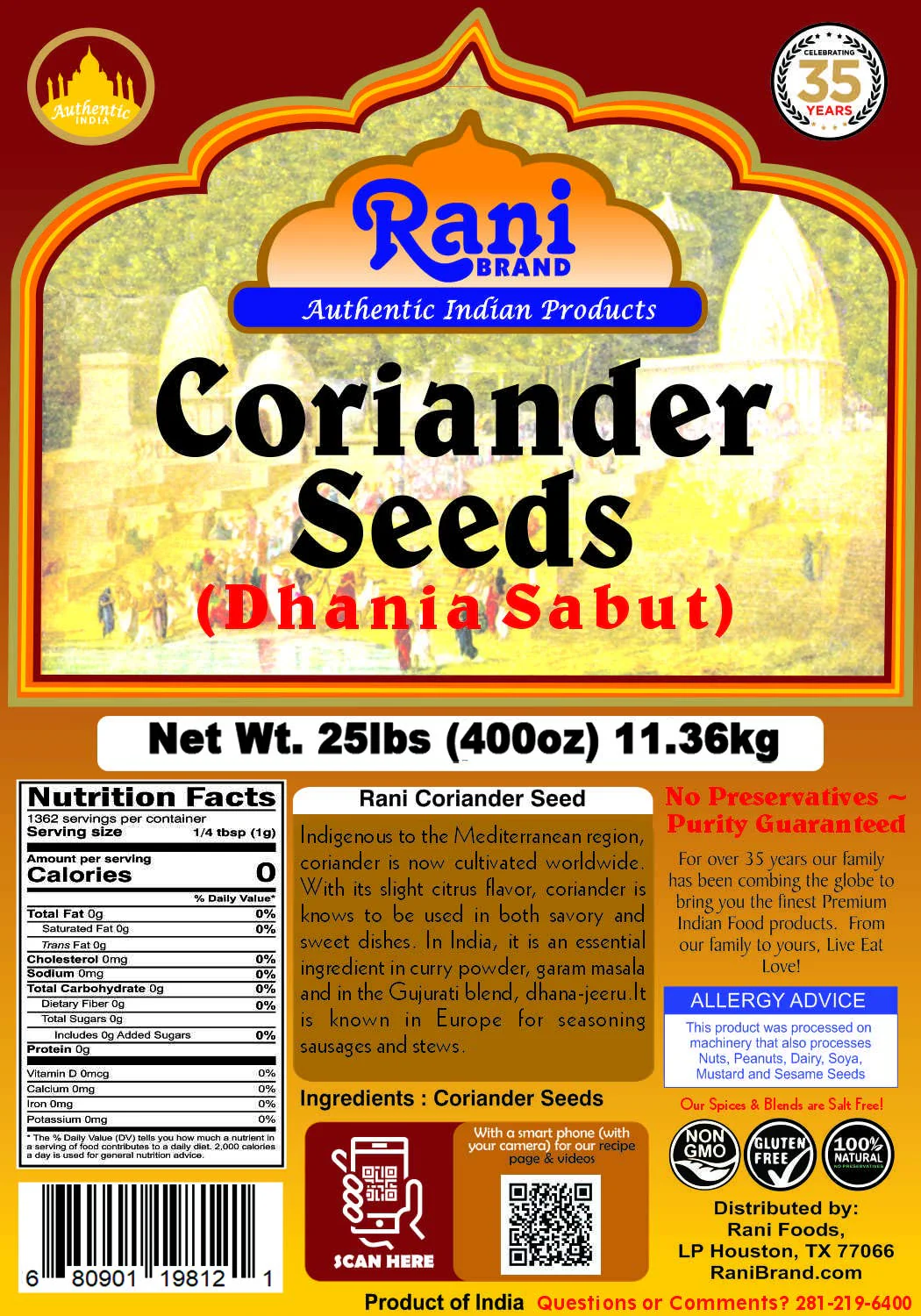 Rani Coriander (Dhania) Seeds Whole {8 Sizes Available} - Image 46