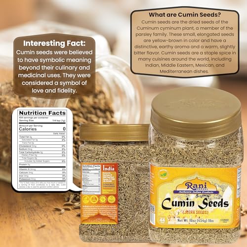 Rani Cumin Seeds Whole (Jeera) Spice 16oz (454g) 1lb PET Jar ~ All Natural | Gluten Friendly | NON-GMO | Vegan | Kosher | Indian Origin - Image 3