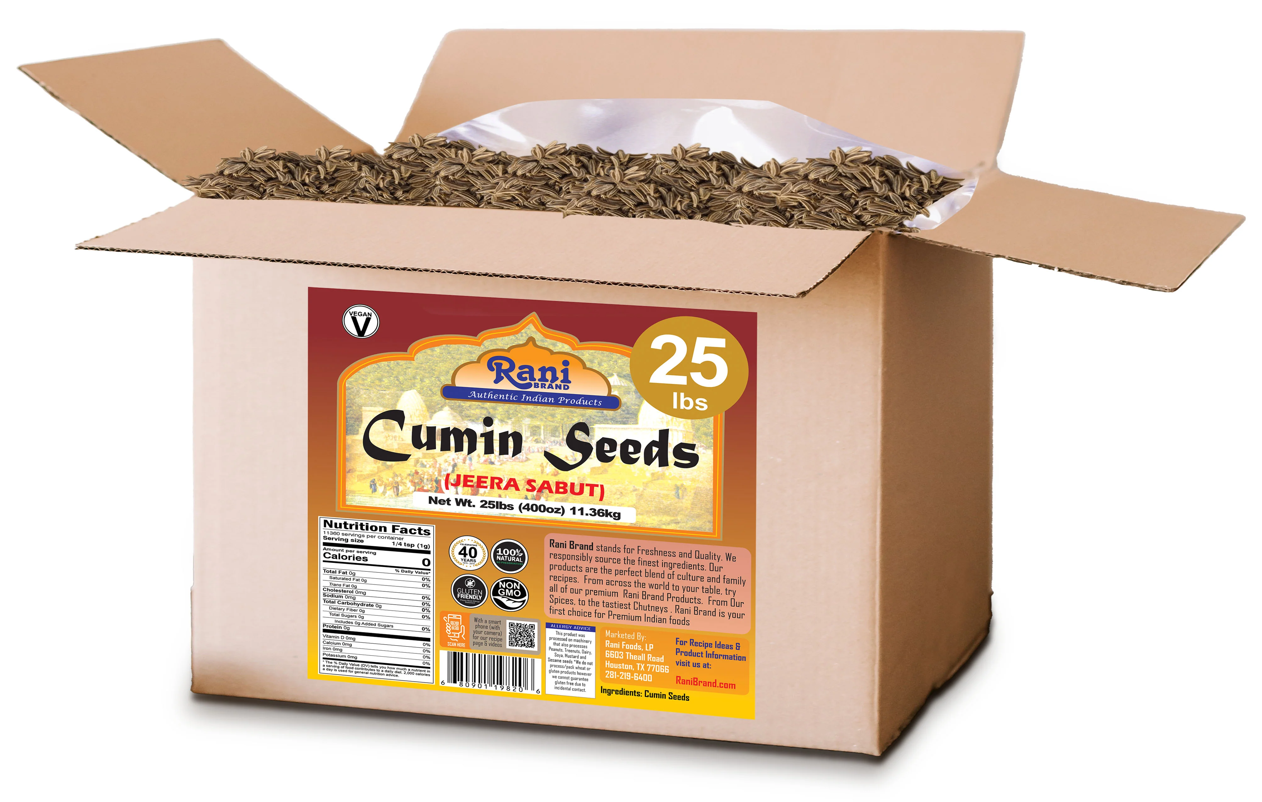 Rani Cumin Seeds Whole (Jeera) Spice 400oz (25lbs) 11.36kg, Bulk Box ~ All Natural | Gluten Friendly | NON-GMO | Vegan | Indian Origin - Image 5