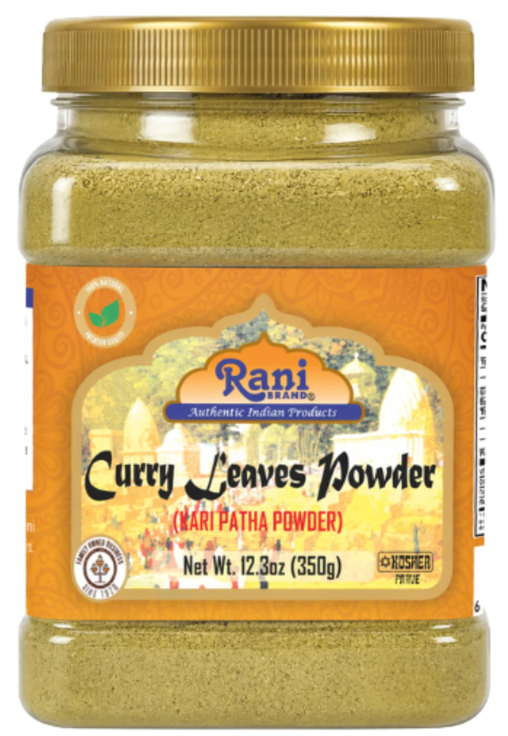 Rani Curry Leaves Powder (Kari Neem Patha) Indian Spice 12.3oz (350g) PET Jar ~ All Natural | Vegan | Gluten Friendly | NON-GMO | Indian Origin