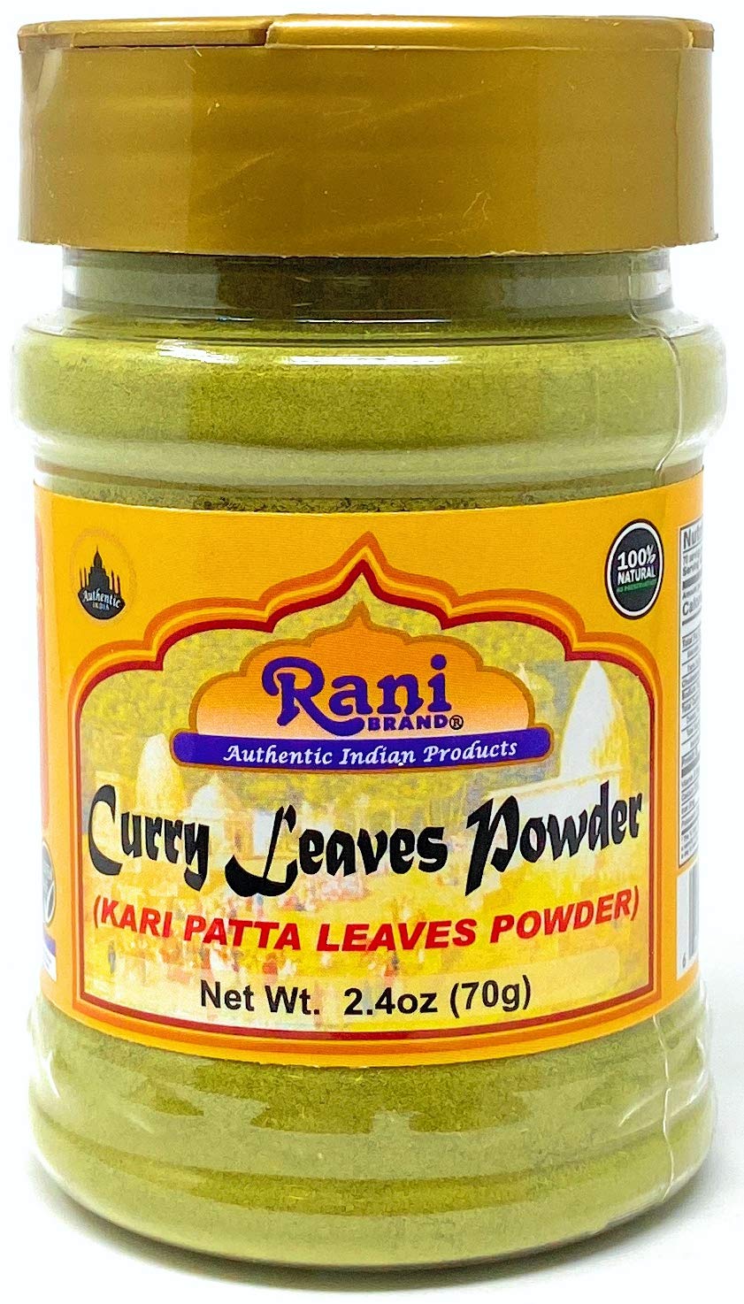 Rani Curry Leaves Powder (Kari Neem Patha) Indian Spice 2.4oz (70g) ~ All Natural | Vegan | Gluten Friendly | NON-GMO | Indian Origin