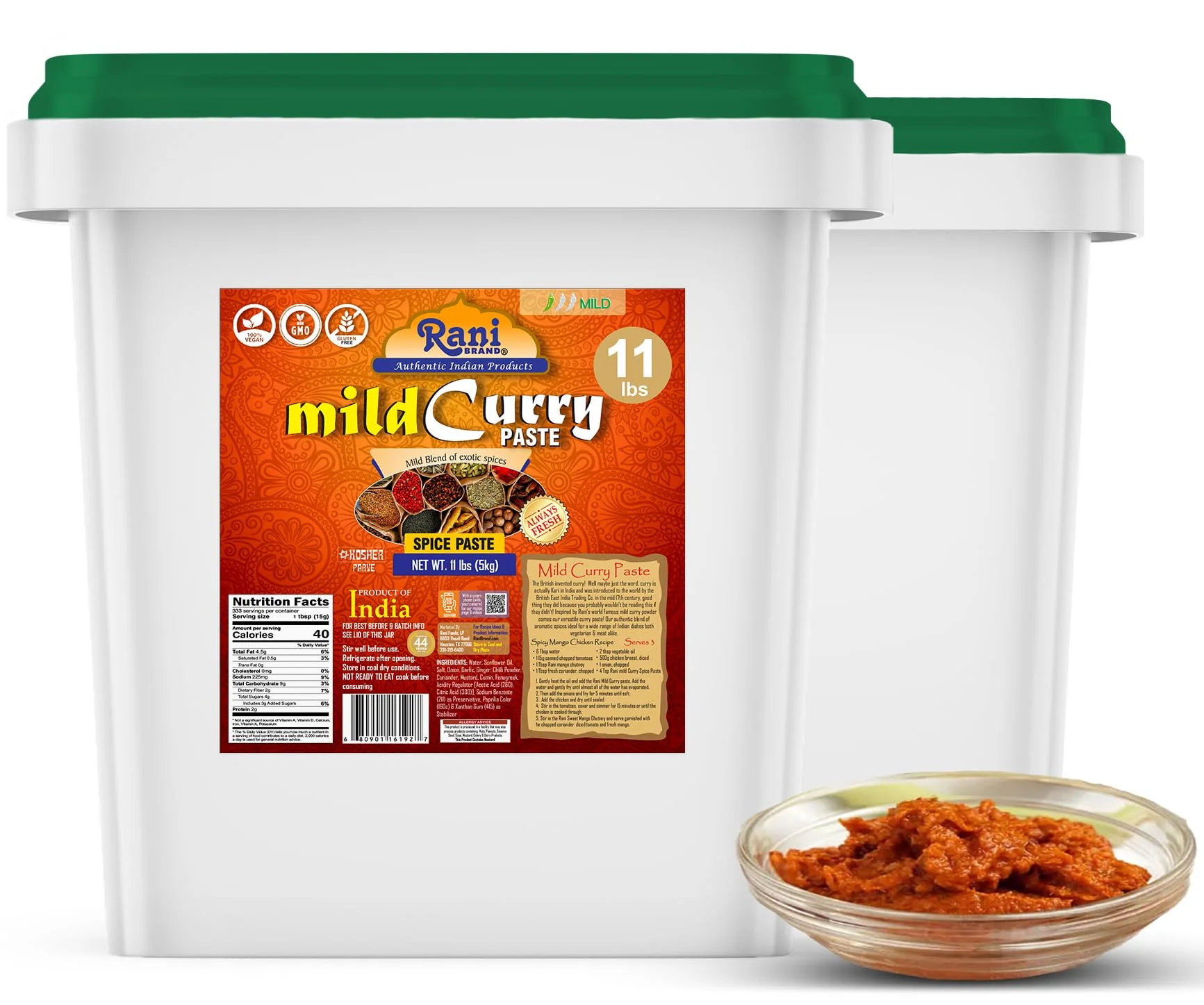 Rani Curry Paste MILD (Spice Paste) 176oz (11lbs) 5kg Bulk ~ No Colors | All Natural | NON-GMO | Kosher | Vegan | Gluten Free | Indian Origin - Image 5