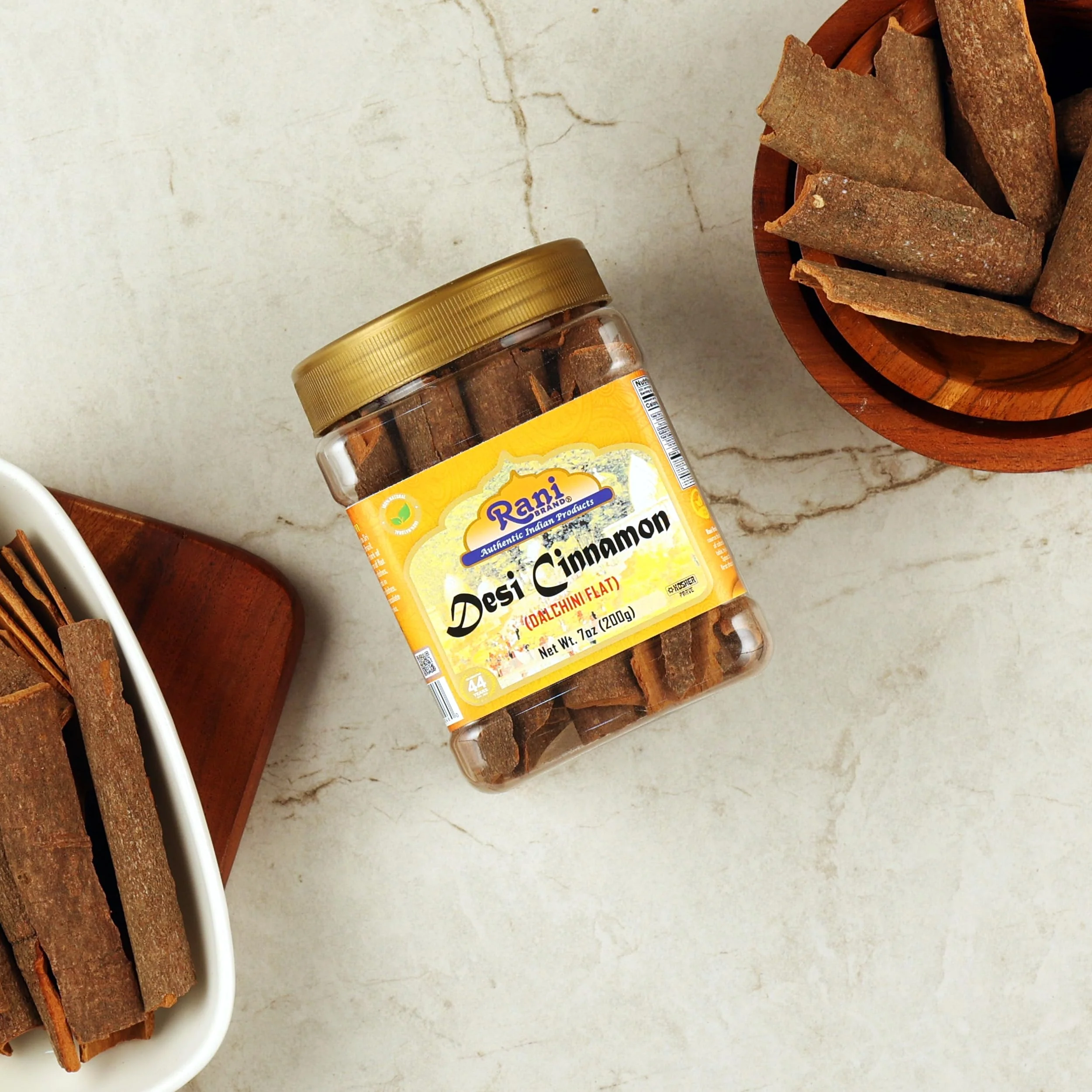 Rani Desi (Dalchini) Flat Cinnamon 7oz (200g) ~ PET Jar, Natural | Vegan | Gluten Friendly | NON-GMO | Kosher | Indian Origin - Image 5