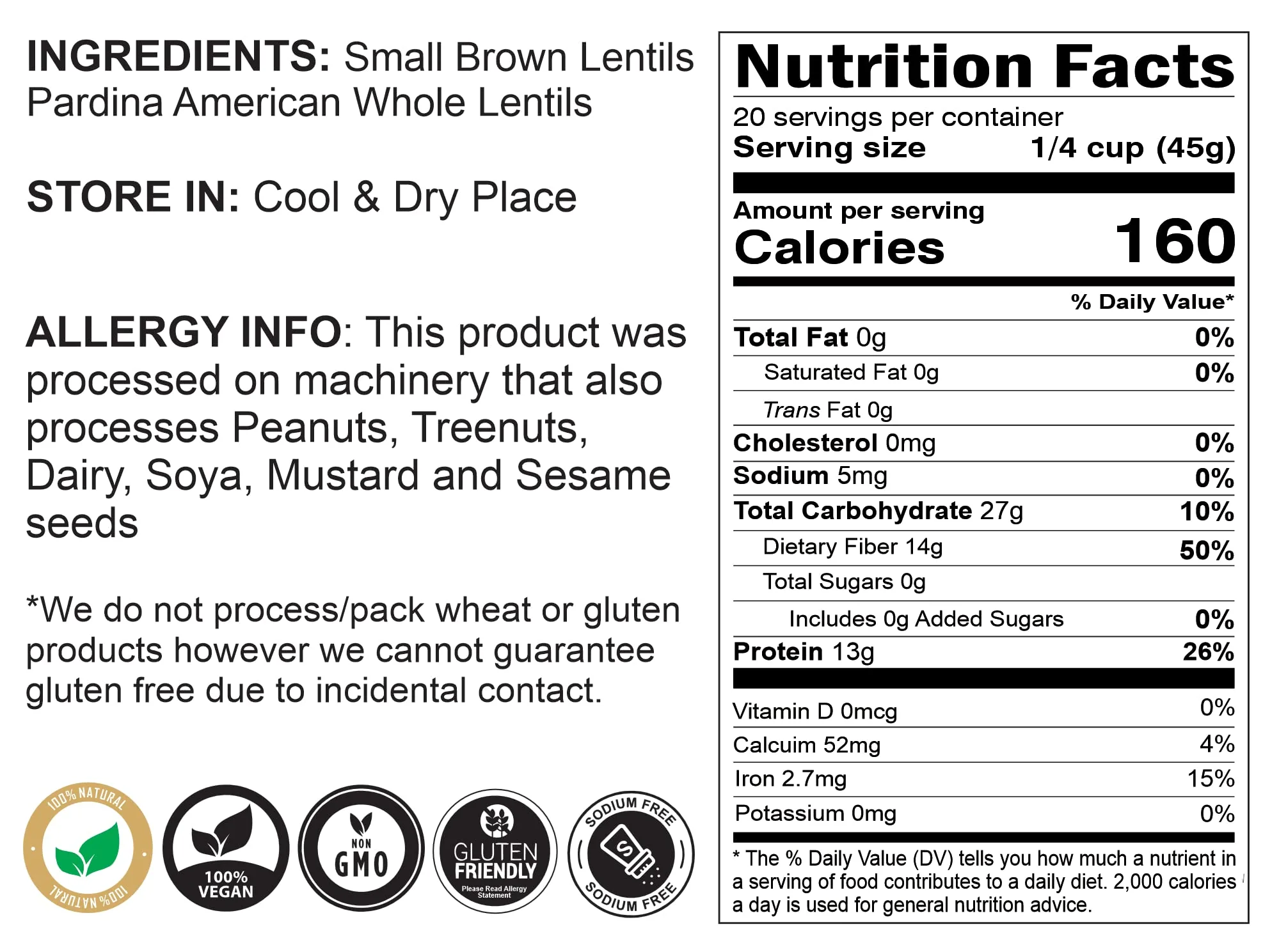 Rani Desi Masoor (Masur) Whole 32oz (2lbs) 907g (aka. Pardina Spanish) ~ All Natural | Vegan | Kosher | Gluten Friendly | Product of USA - Image 10