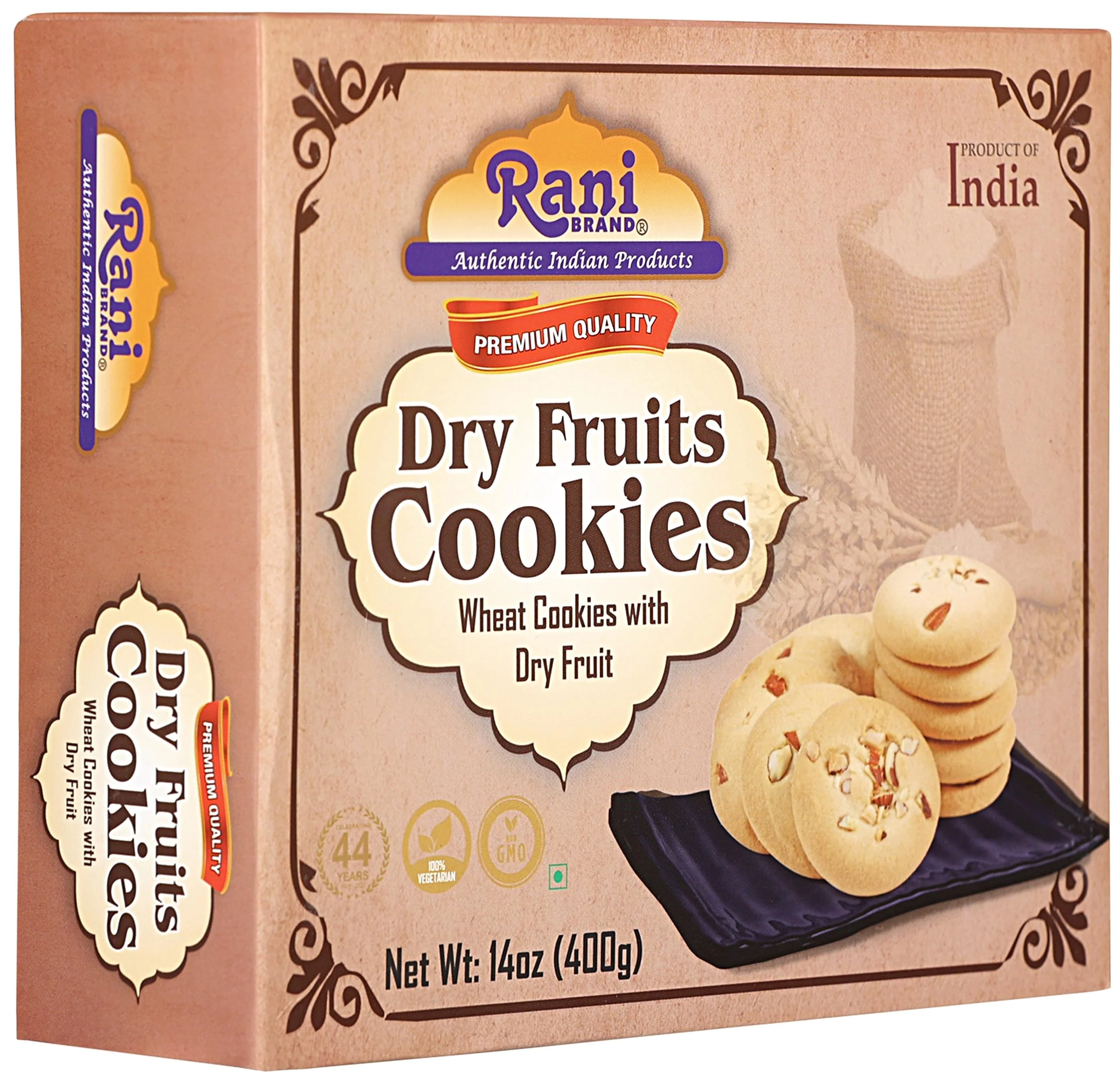 Rani Dry Fruits Cookies (Wheat Cookies with Dry Fruits) 14oz (400g) Pack of 3+1 FREE, Premium Quality Indian Cookies ~ All Natural | Vegan | Non-GMO | Indian Origin - Image 5