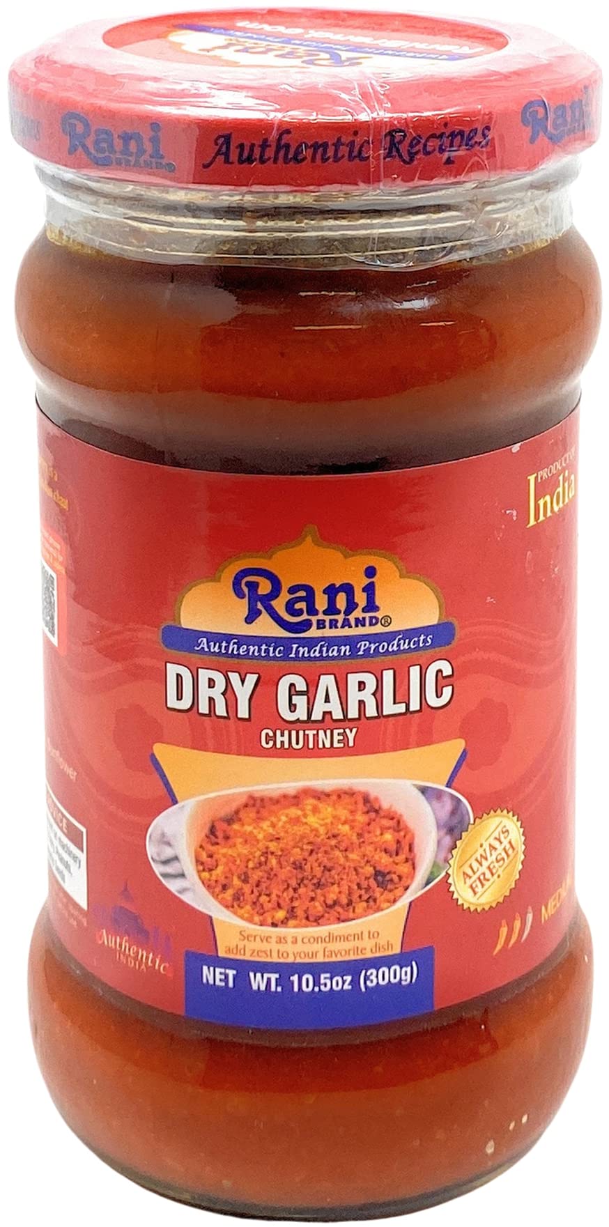 Rani Garlic Chutney 10.5oz (300g) Glass Jar, Ready to Eat ~ All Natural | No Preservatives | Vegan | Gluten Free | NON-GMO | No Colors - Image 2