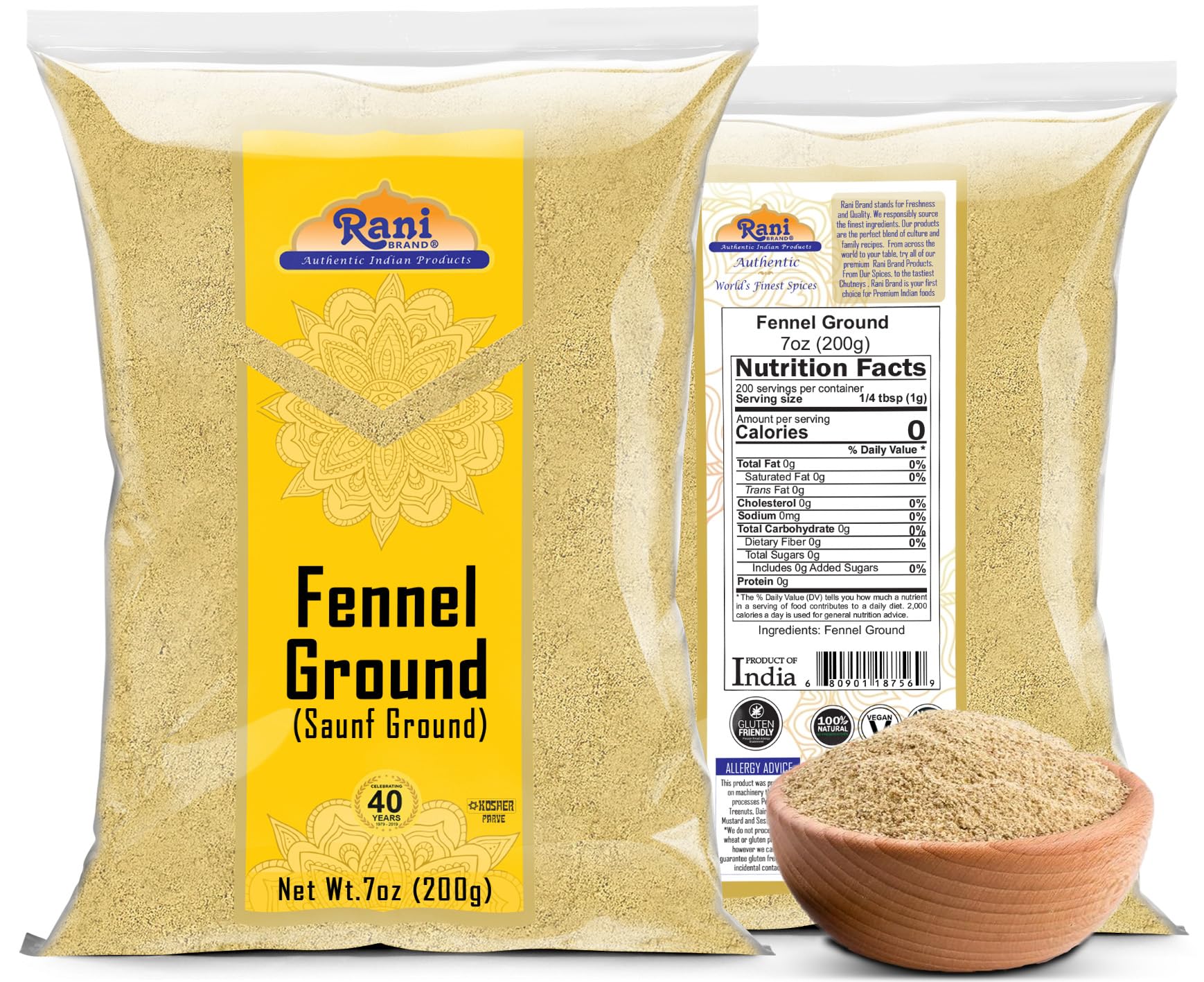 Rani Fennel Ground (Saunf) Powder Spice 7oz (200g) ~ All Natural | Gluten Friendly | NON-GMO | Kosher | Vegan | Indian Origin - Image 6