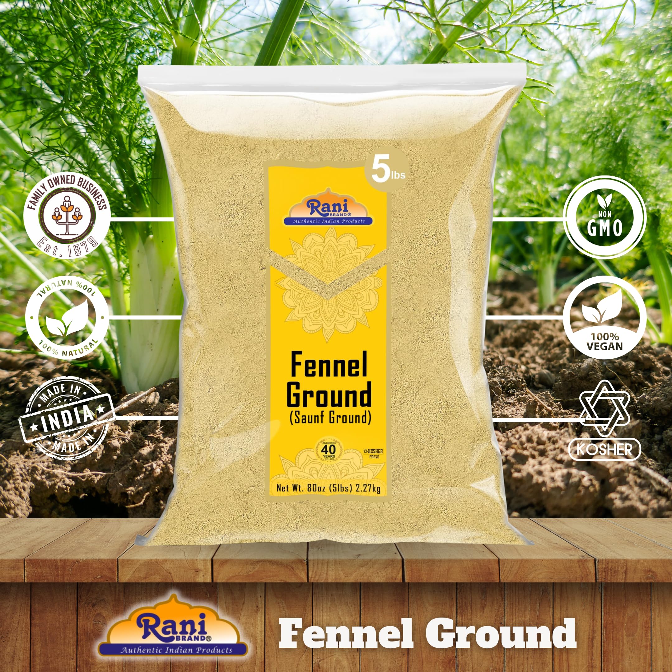 Rani Fennel Ground (Saunf) Powder Spice 80oz (5lbs) 2.27kg Bulk ~ All Natural | Gluten Friendly | NON-GMO | Kosher | Vegan | Indian Origin - Image 4