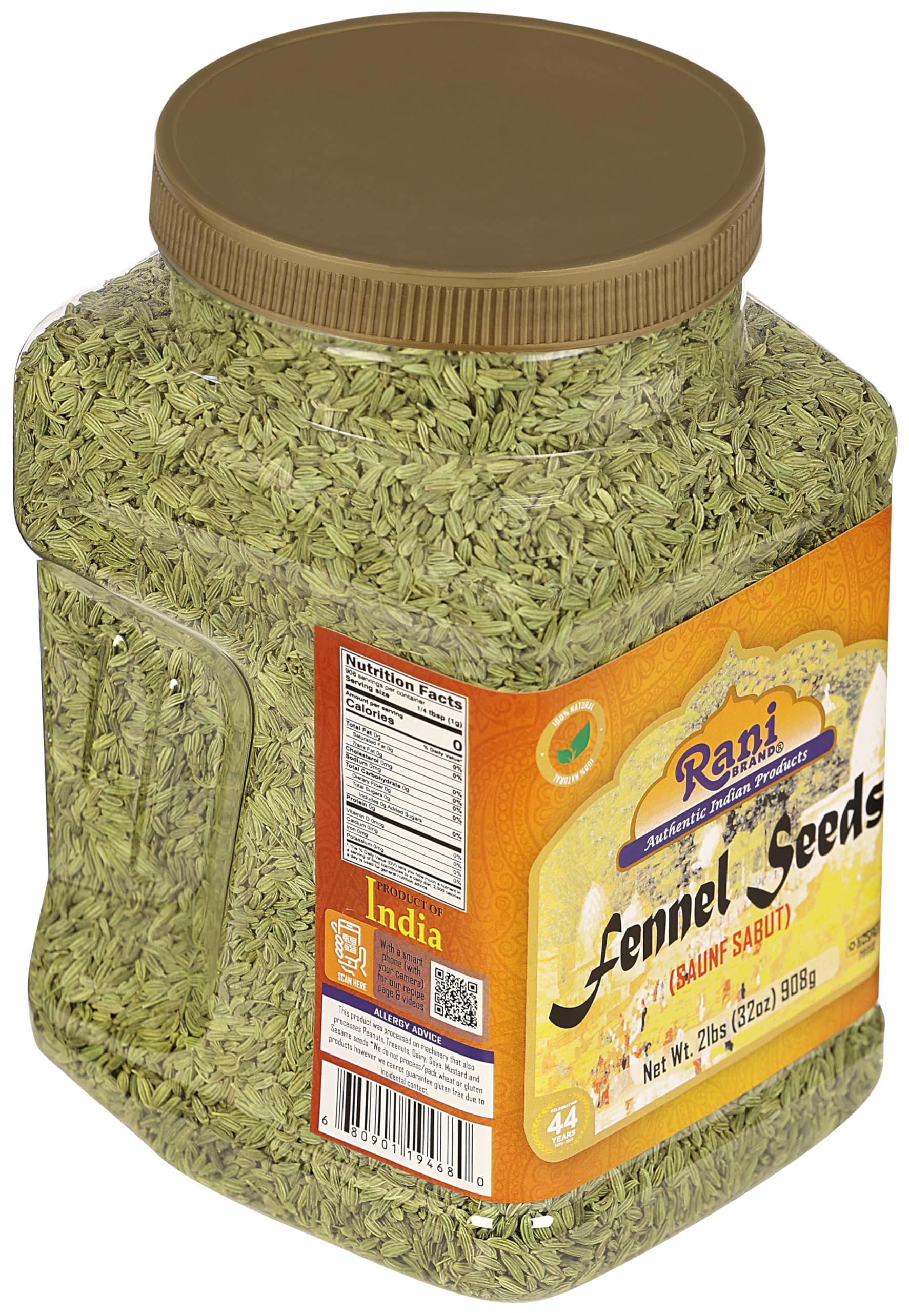 Rani Fennel (Saunf) Seeds Whole, Indian Spice 32oz (2lbs) 908g PET Jar ~ All Natural | Gluten Friendly | NON-GMO | Kosher | Vegan - Image 8