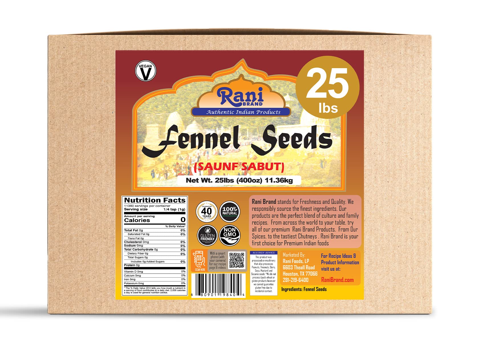 Rani Fennel Seeds (Saunf Sabut) Whole Spice 400oz (25lbs) 11.36kg Bulk Box ~ All Natural | Gluten Friendly | NON-GMO | Vegan | Indian Origin - Image 6
