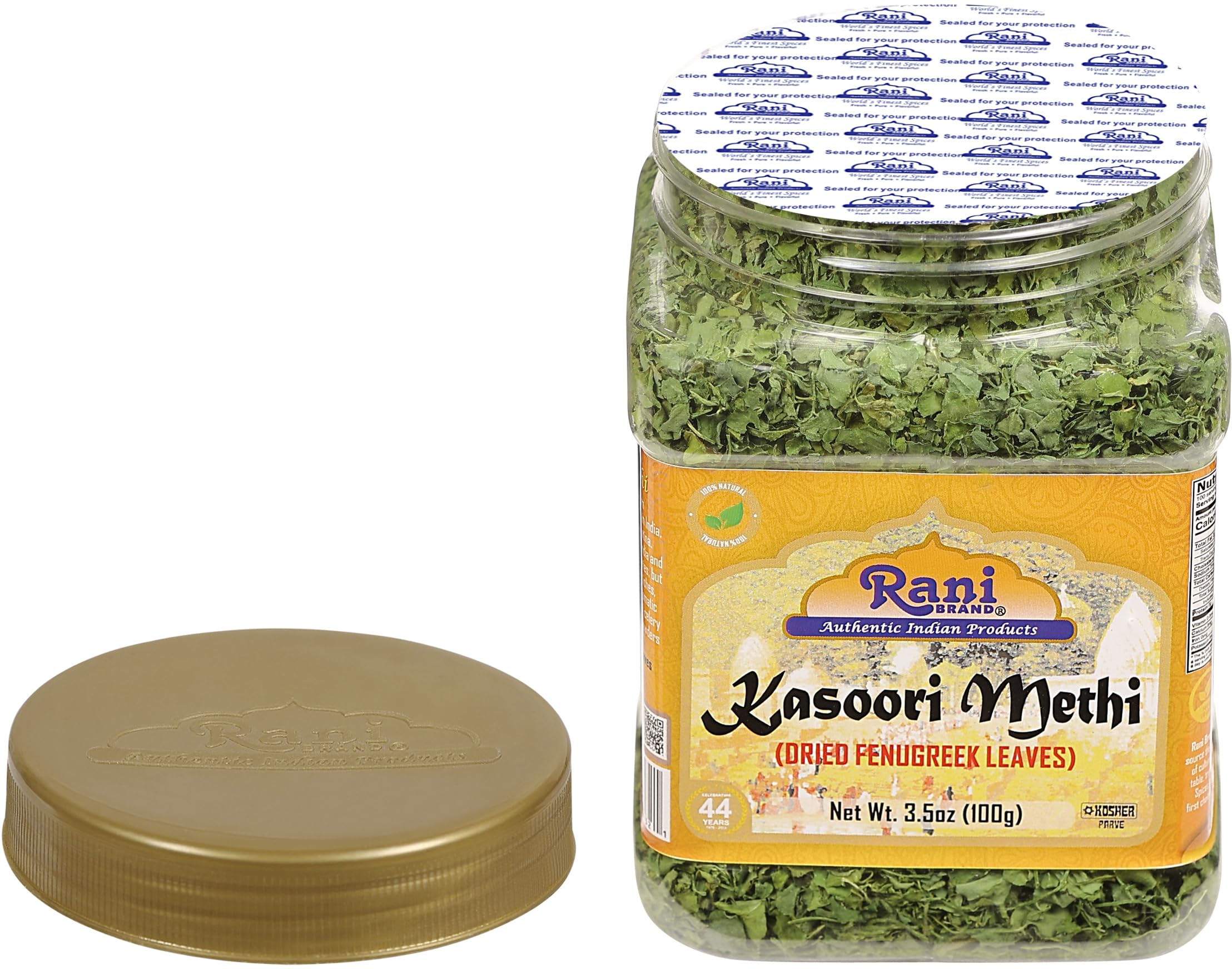 Rani Fenugreek Leaves Dried, All Natural (Kasoori Methi) 3.5oz (100g) PET Jar ~ All Natural | Gluten Friendly | Non-GMO | Kosher | Vegan - Image 6