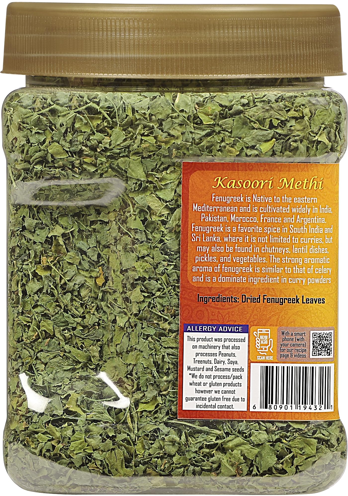 Rani Fenugreek Leaves Dried, All Natural (Kasoori Methi) 3.5oz (100g) PET Jar ~ All Natural | Gluten Friendly | Non-GMO | Kosher | Vegan - Image 7