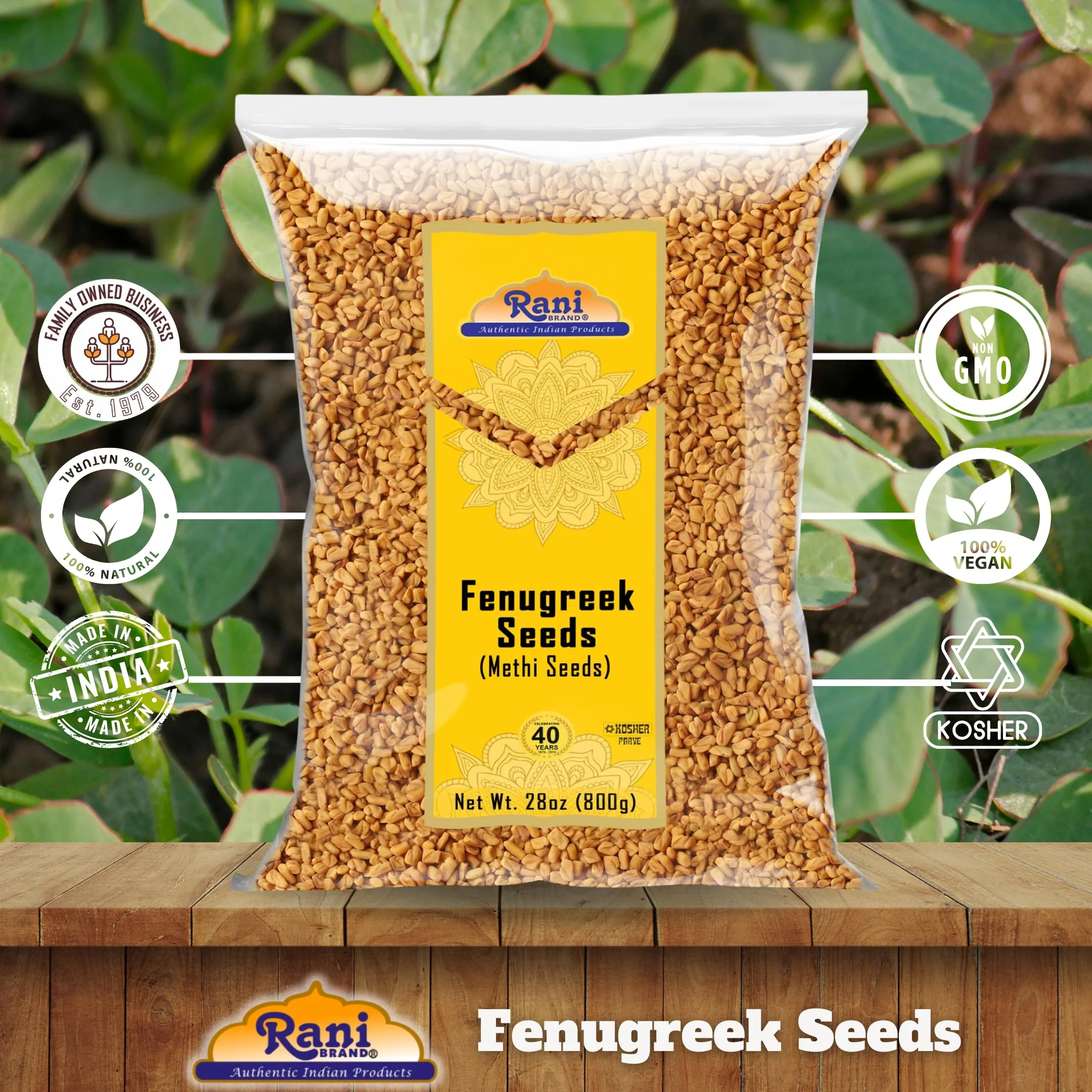 Rani Fenugreek (Methi) Seeds Whole 28oz (800g) Trigonella foenum graecum ~ All Natural | Vegan | Gluten Friendly | Non-GMO | Kosher | Indian Origin - Image 4