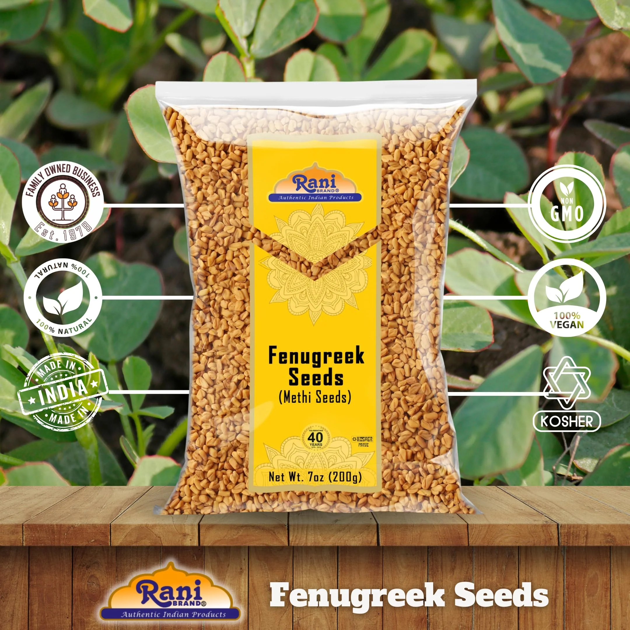 Rani Fenugreek (Methi) Seeds Whole 7oz (200g) Trigonella foenum graecum ~ All Natural | Vegan | Gluten Friendly | Non-GMO | Kosher | Indian Origin - Image 4