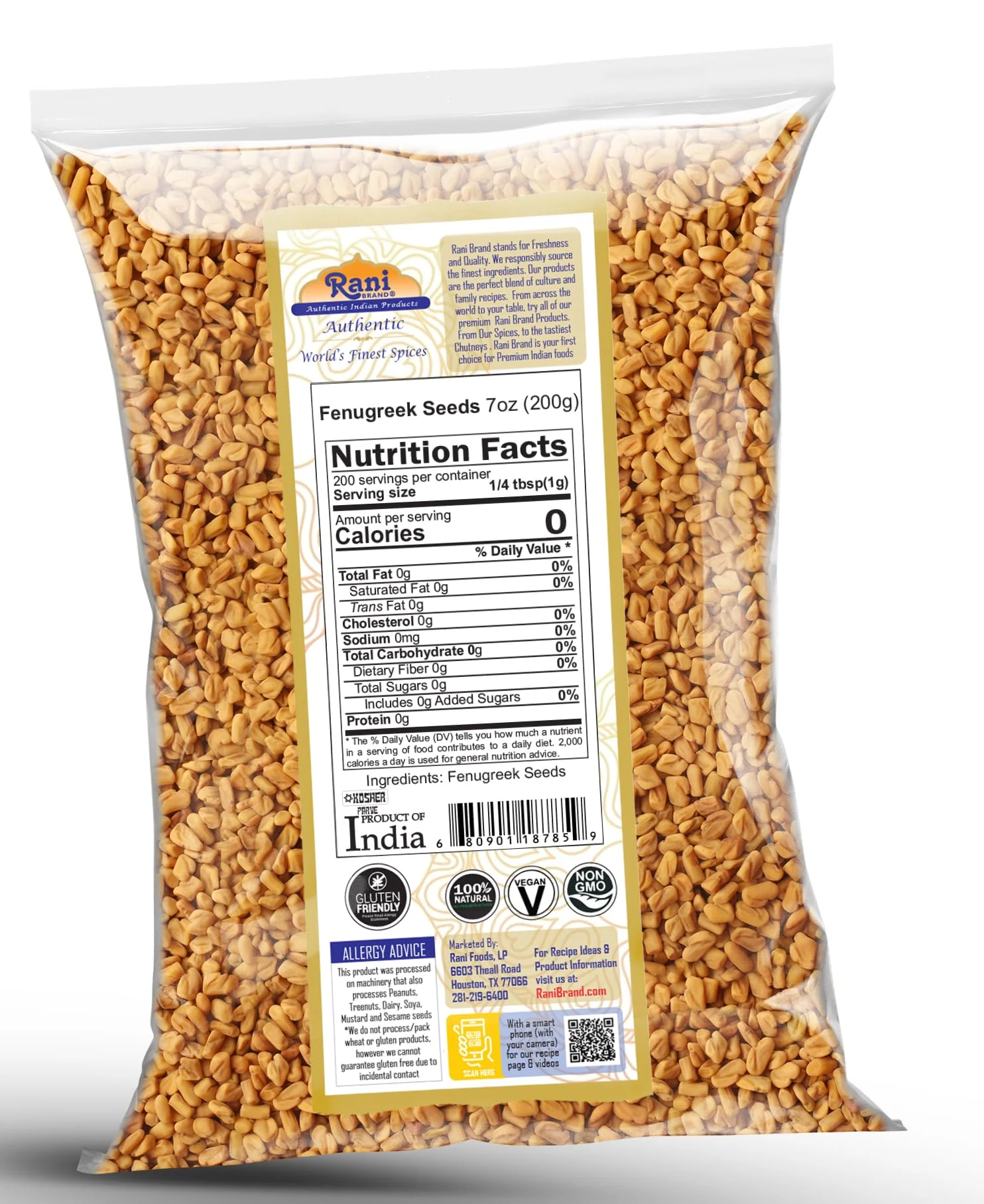 Rani Fenugreek (Methi) Seeds Whole 7oz (200g) Trigonella foenum graecum ~ All Natural | Vegan | Gluten Friendly | Non-GMO | Kosher | Indian Origin - Image 9