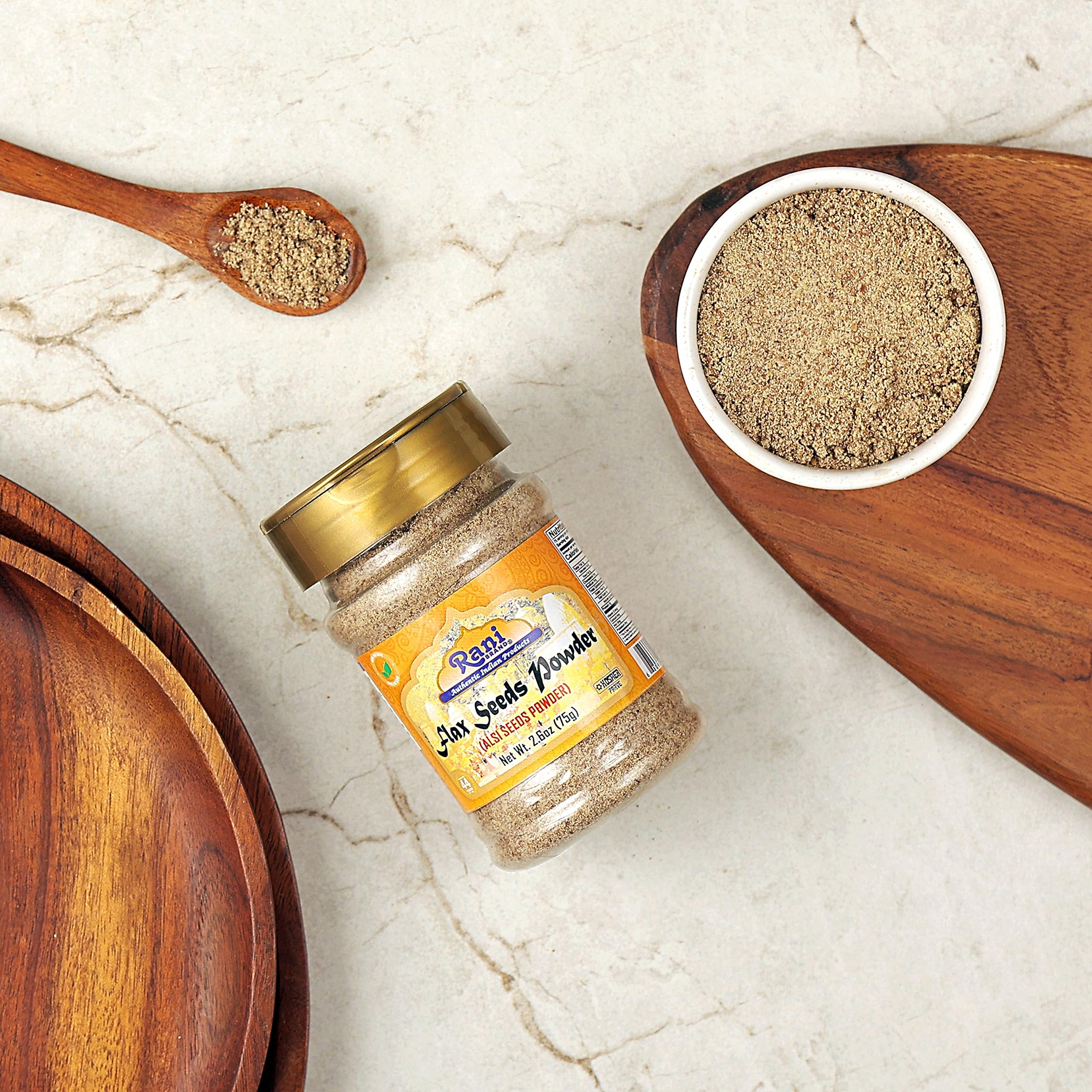 Rani Flax Seeds Powder (Alsi, Linum usitatissimum) 2.6oz (75g) PET Jar | All Natural ~ Gluten Free Ingredients | Non-GMO | Kosher | Vegan | Indian Origin - Image 5
