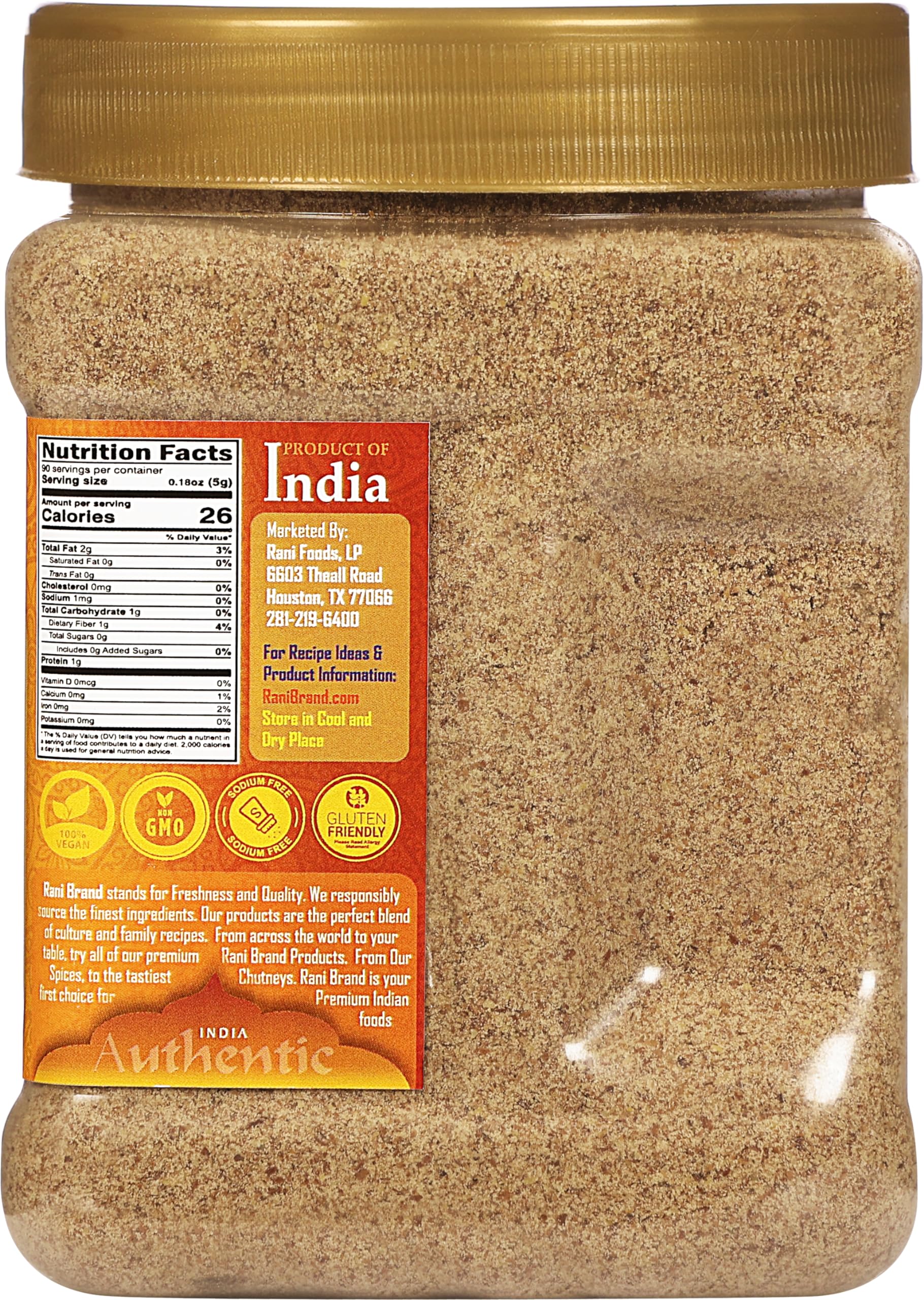 Rani Flax Seeds Powder (Alsi, Linum usitatissimum)15.8oz (450g) PET Jar | All Natural ~ Gluten Free Ingredients | Non-GMO | Kosher | Vegan | Indian Origin - Image 7