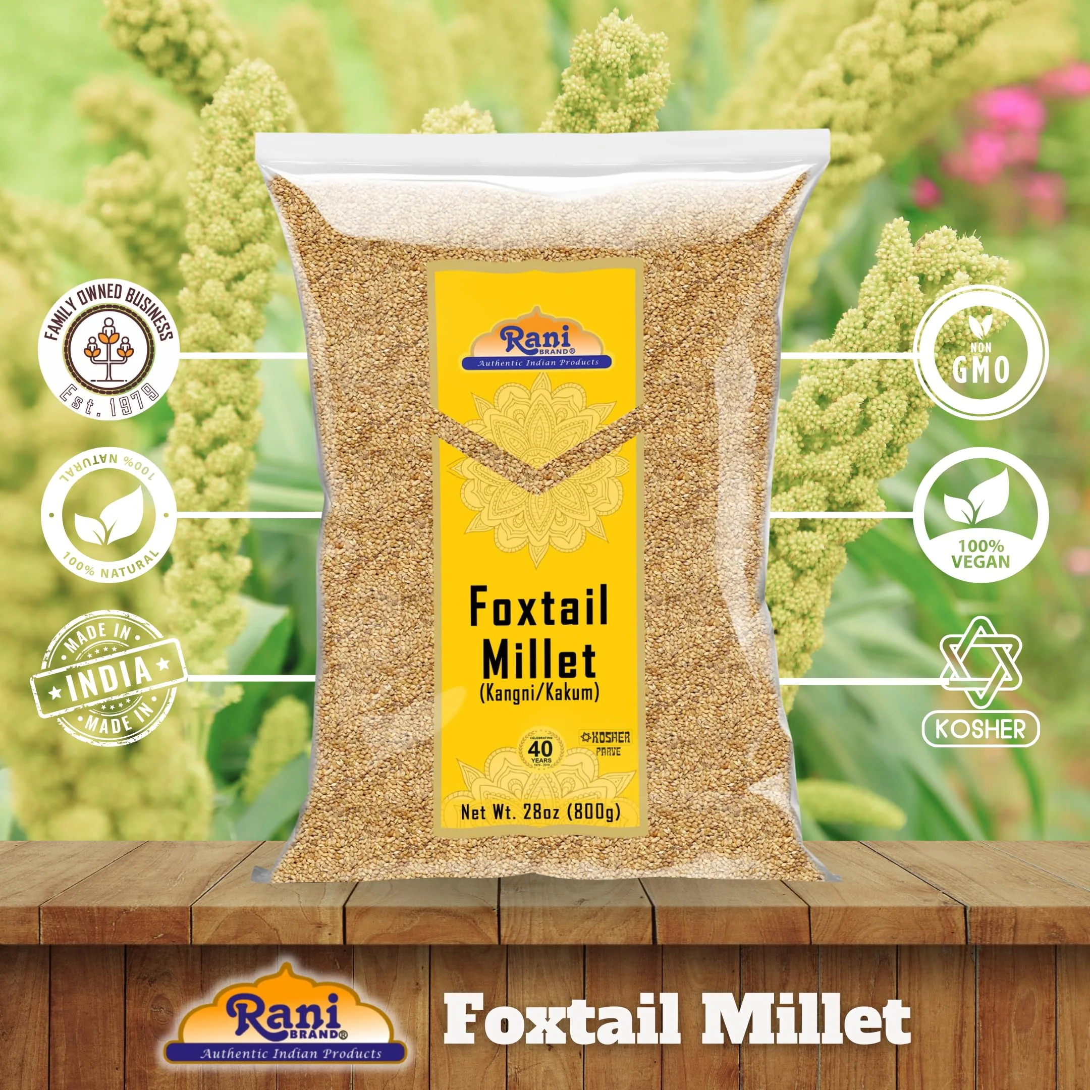 Rani Foxtail Millet Polished (Setaria italica) Ancient Grains 800g (28oz) ~ All Natural | Gluten Friendly | NON-GMO | Kosher | Vegan | Indian Origin - Image 4