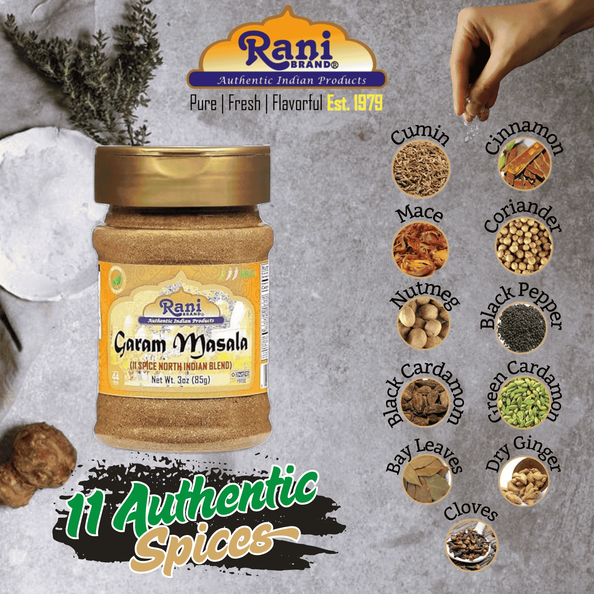 Rani Garam Masala Indian 11 Spice Blend 3oz (85g) Salt Free ~ All Natural | Vegan | Gluten Friendly | NON-GMO | No Colors | Kosher | Indian Origin - Image 2