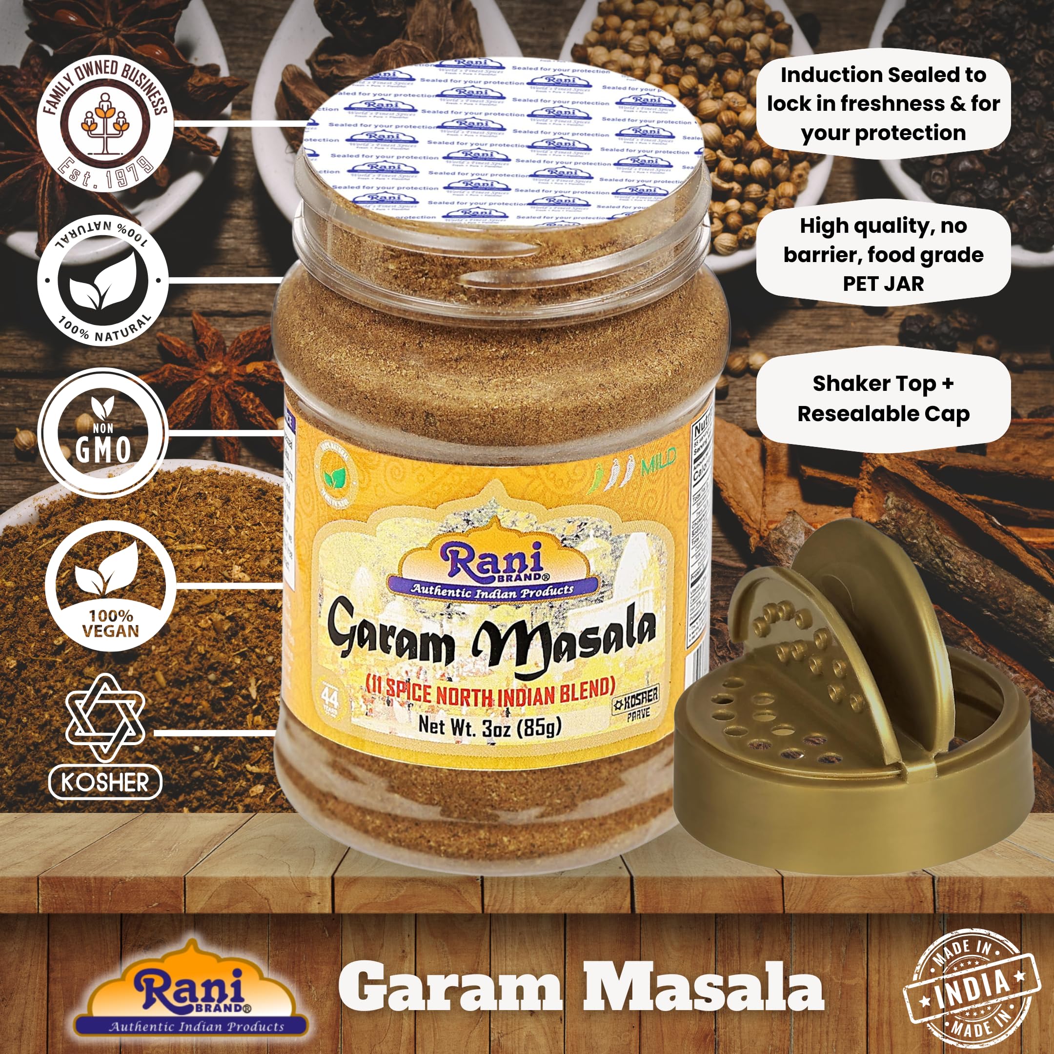 Rani Garam Masala Indian 11 Spice Blend 3oz (85g) Salt Free ~ All Natural | Vegan | Gluten Friendly | NON-GMO | No Colors | Kosher | Indian Origin - Image 5