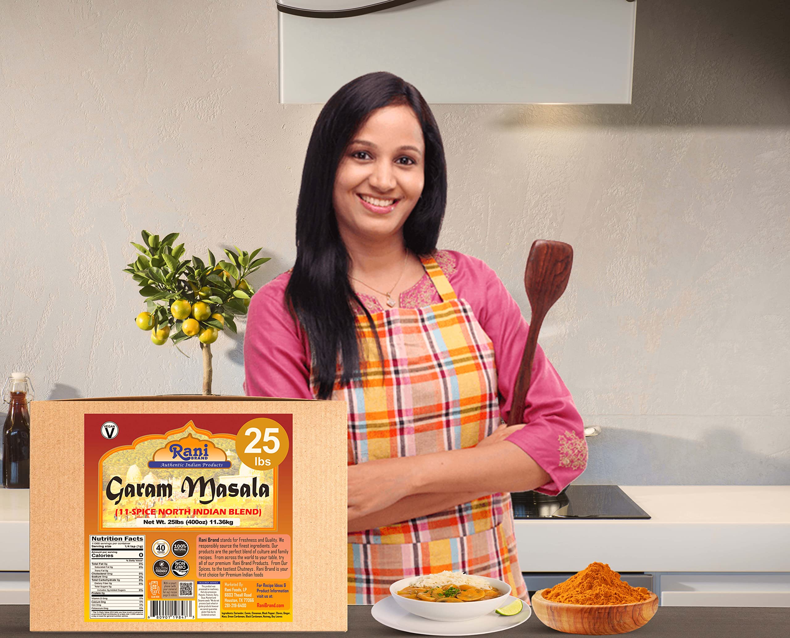 Rani Garam Masala Indian 11-Spice Blend 400oz (25lbs) 11.36kg Bulk Box ~ All Natural, Salt-Free | Vegan | No Colors | Gluten Friendly | NON-GMO - Image 3