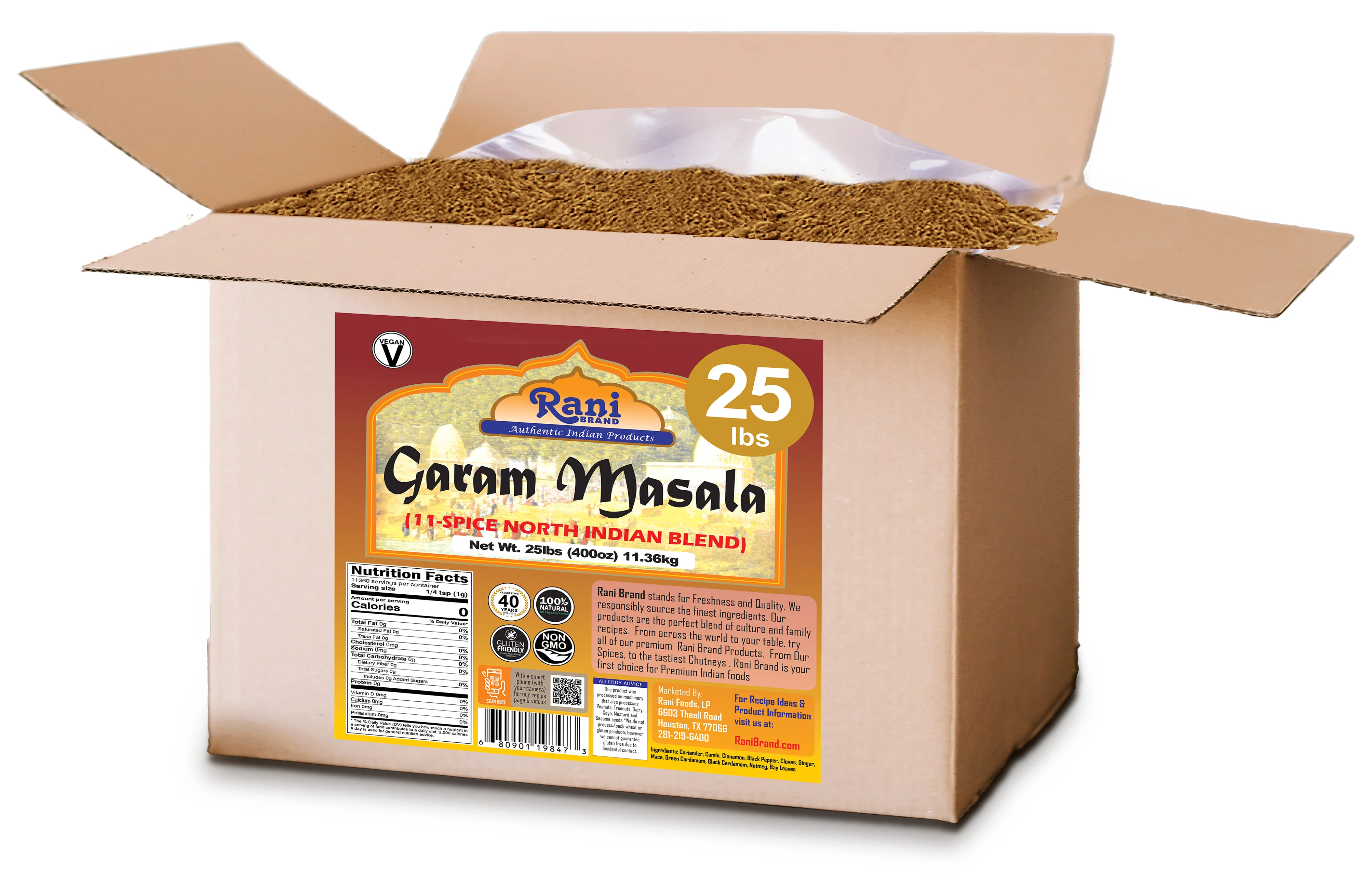 Rani Garam Masala Indian 11-Spice Blend 400oz (25lbs) 11.36kg Bulk Box ~ All Natural, Salt-Free | Vegan | No Colors | Gluten Friendly | NON-GMO - Image 5