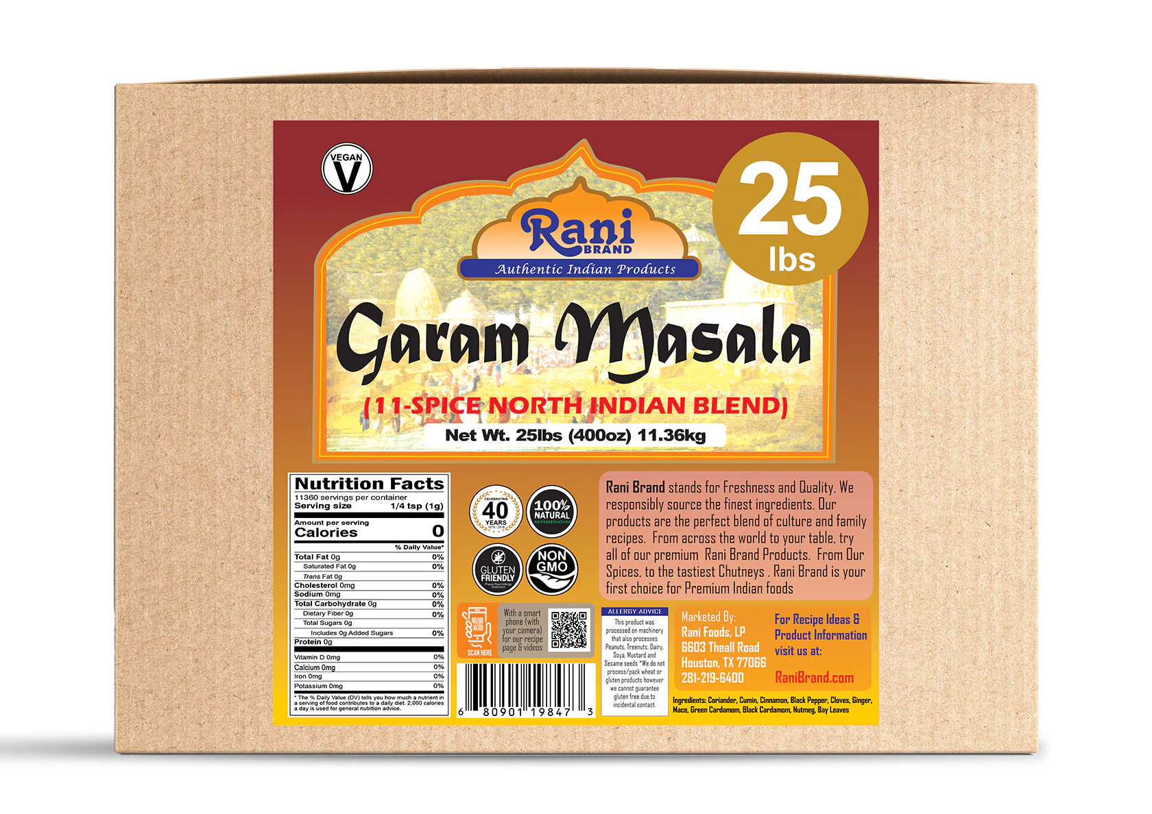 Rani Garam Masala Indian 11-Spice Blend 400oz (25lbs) 11.36kg Bulk Box ~ All Natural, Salt-Free | Vegan | No Colors | Gluten Friendly | NON-GMO - Image 7