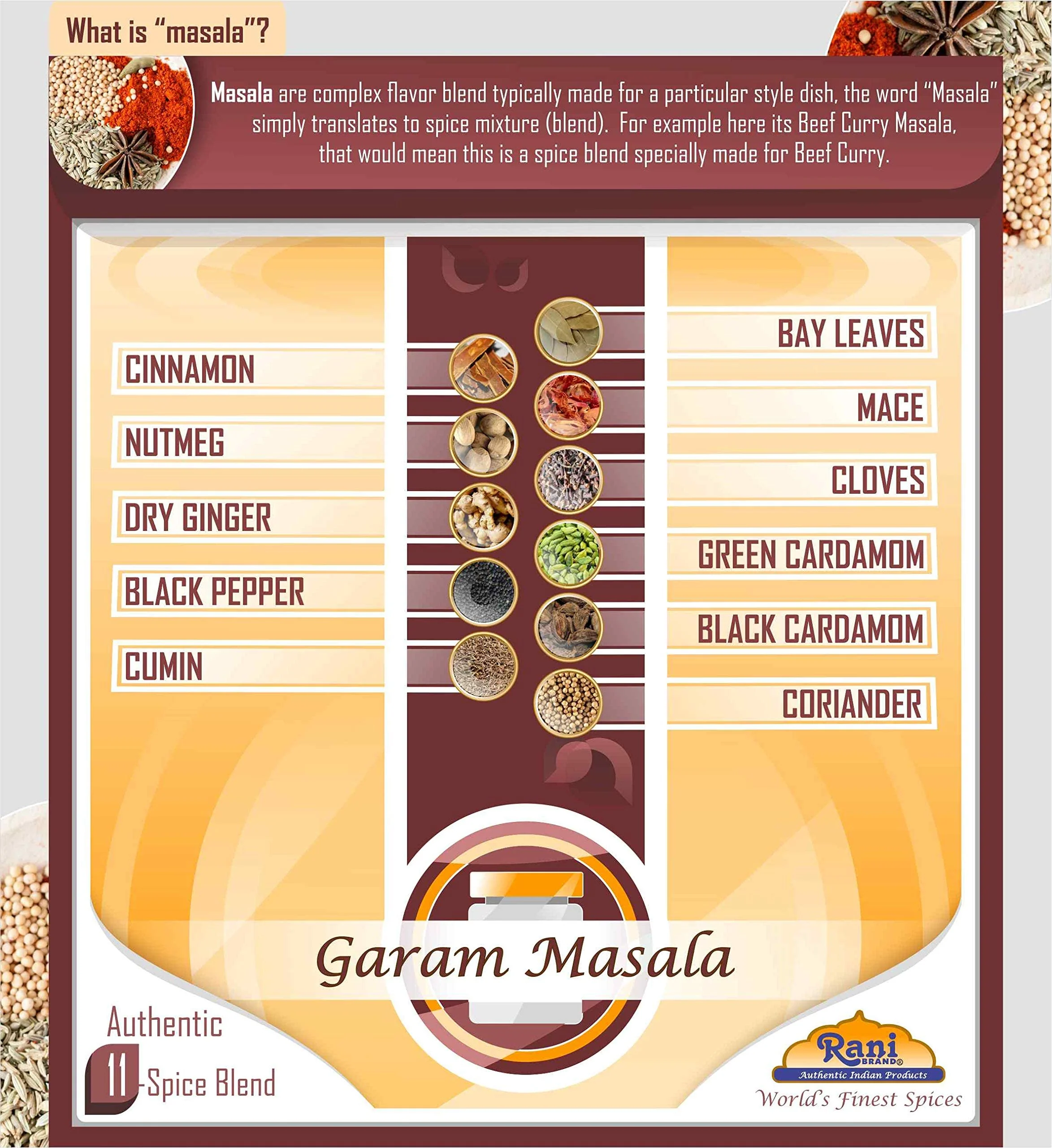 Rani Garam Masala Indian 11-Spice Blend 400oz (25lbs) 11.36kg Bulk Box ~ All Natural, Salt-Free | Vegan | No Colors | Gluten Friendly | NON-GMO - Image 9