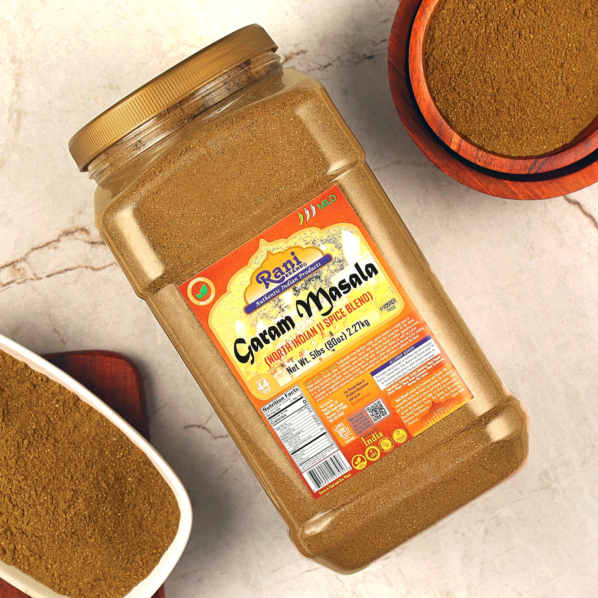 Rani Garam Masala Indian 11-Spice Blend 80oz (5lbs) 2.27kg PET Jar ~ All Natural, Salt-Free | Vegan | No Colors | Gluten Friendly | Kosher | NON-GMO - Image 6